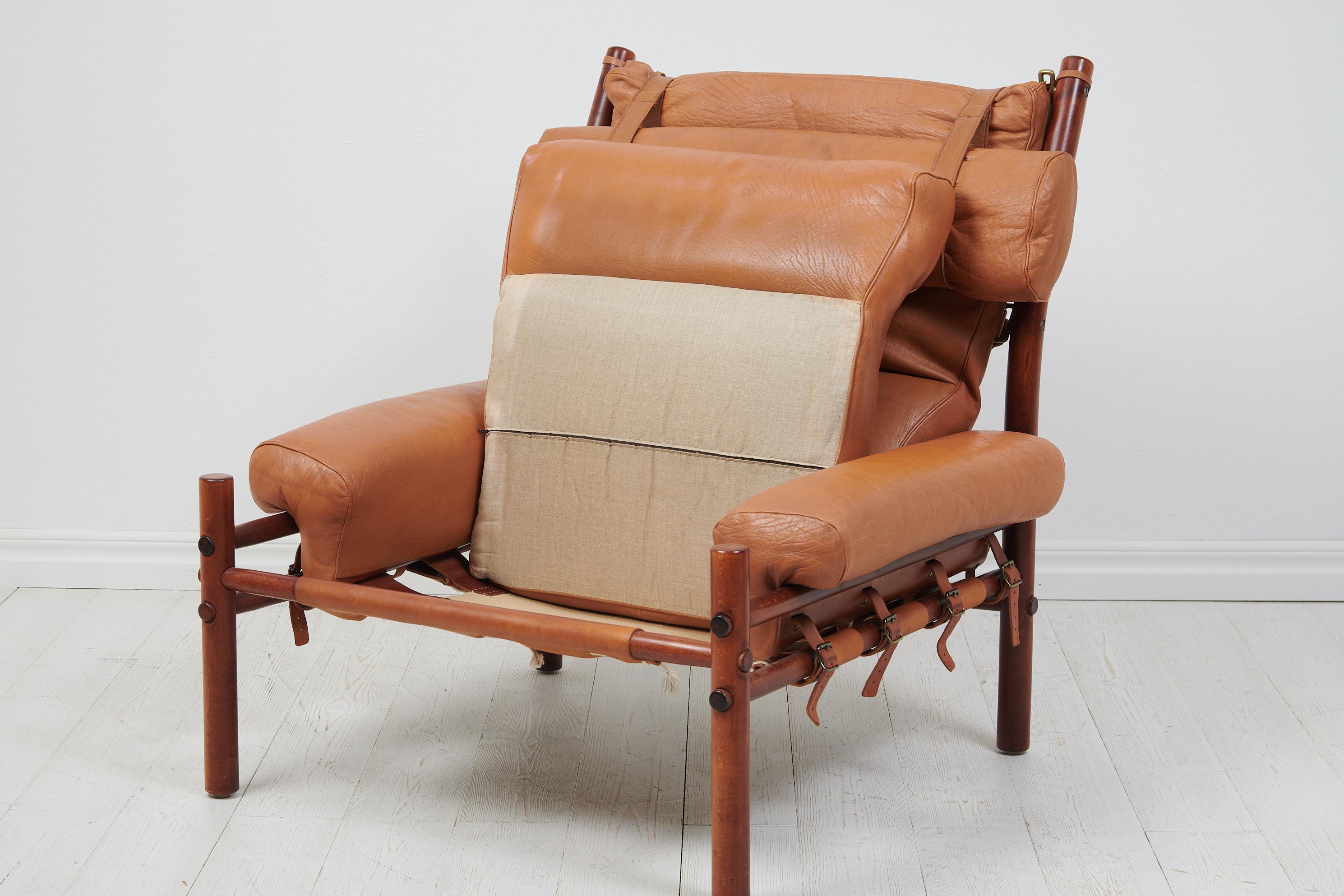 Scandinavian Modern Arne Norell Leather Inca Lounge Chair 2