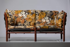 Scandinavian Modern, ARNE NORELL, Sofa Ilona, leather/fabric/beech
