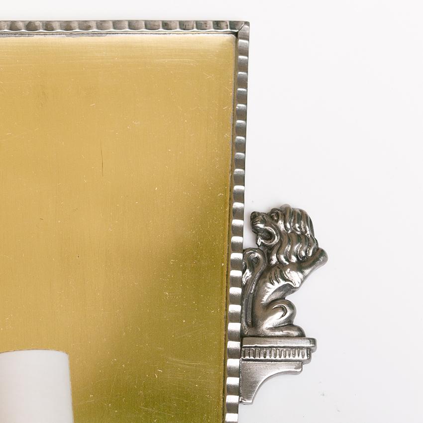 Lucidato Sconcese moderne scandinave in ottone e peltro Elis Bergh per C & G Hallberg in vendita