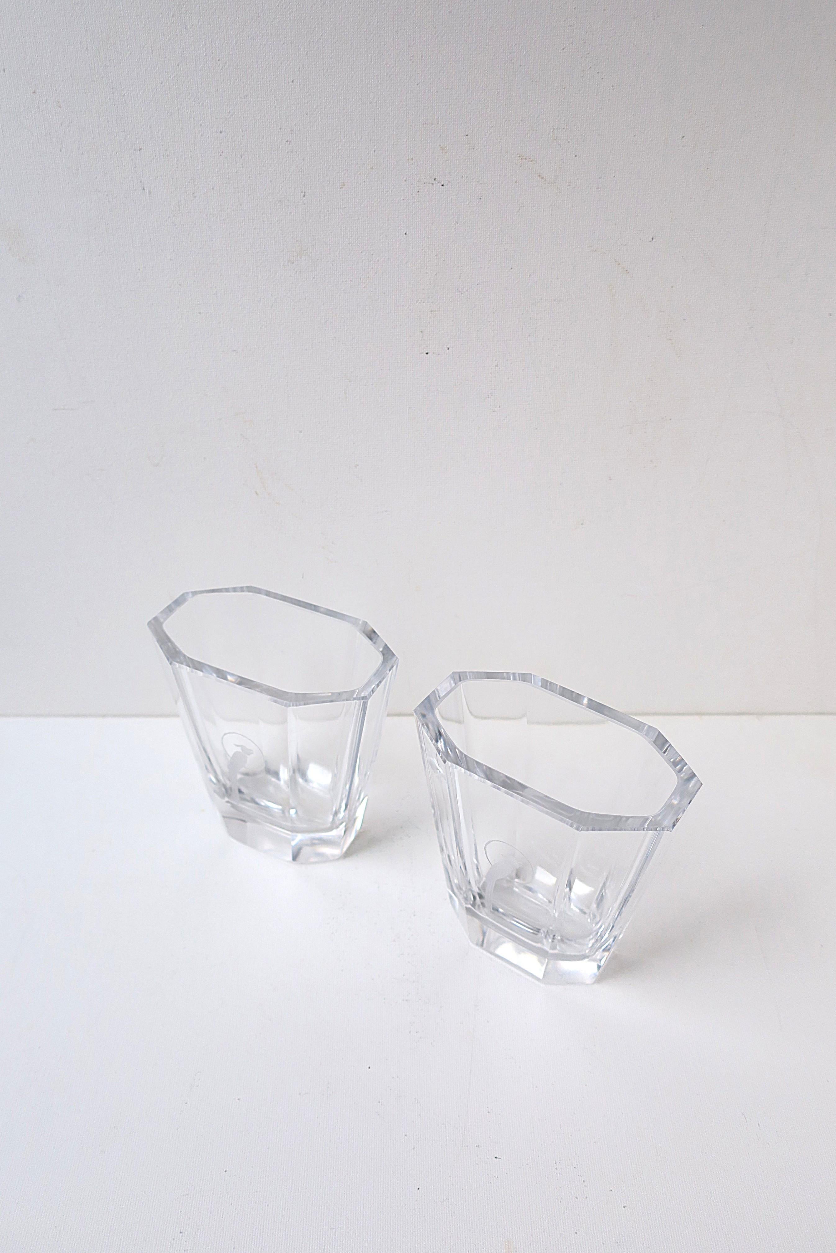 Swedish Modern Art Deco Crystal Vases Parrot Bird Design For Sale 2