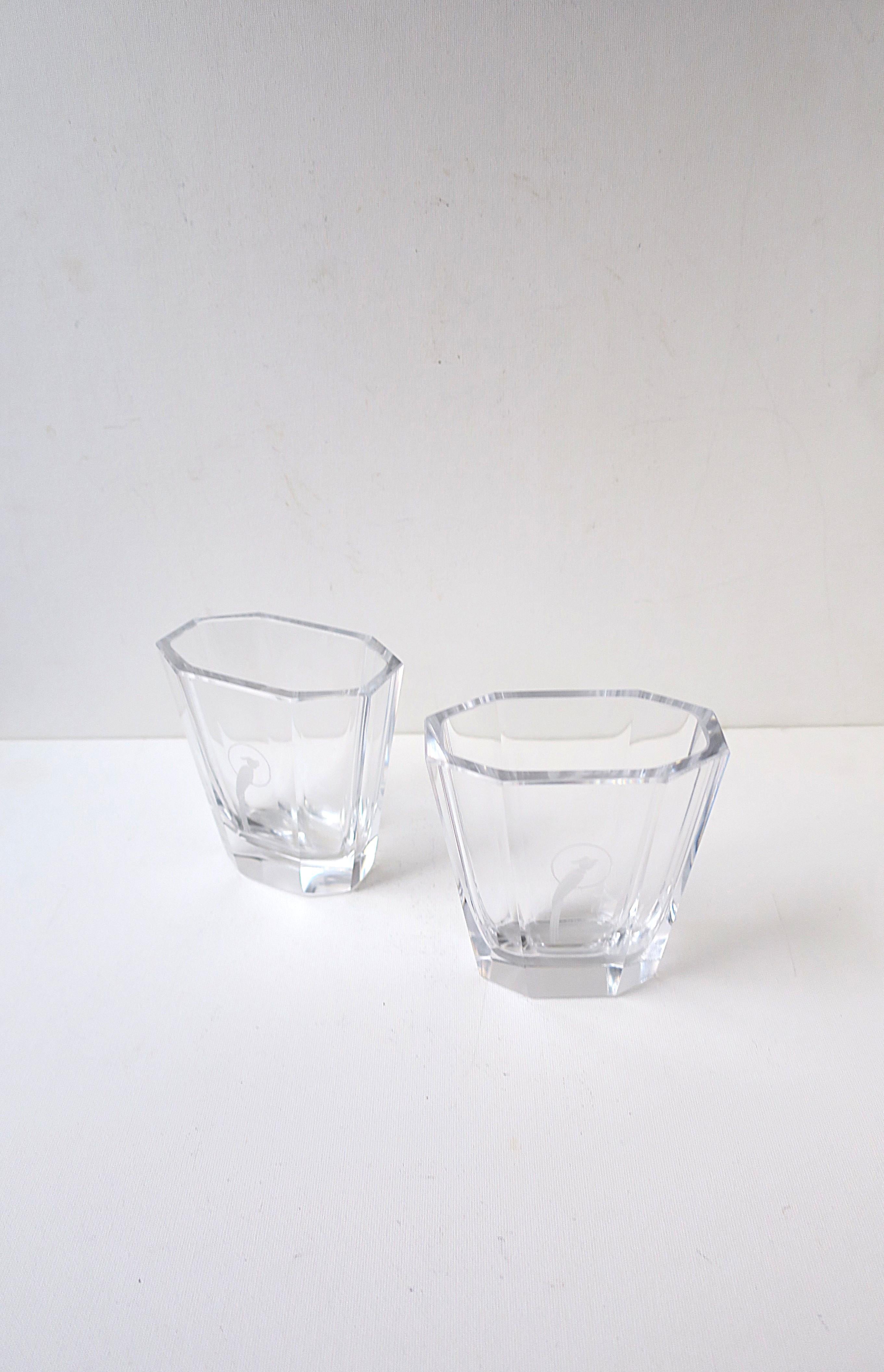 Swedish Modern Art Deco Crystal Vases Parrot Bird Design For Sale 3