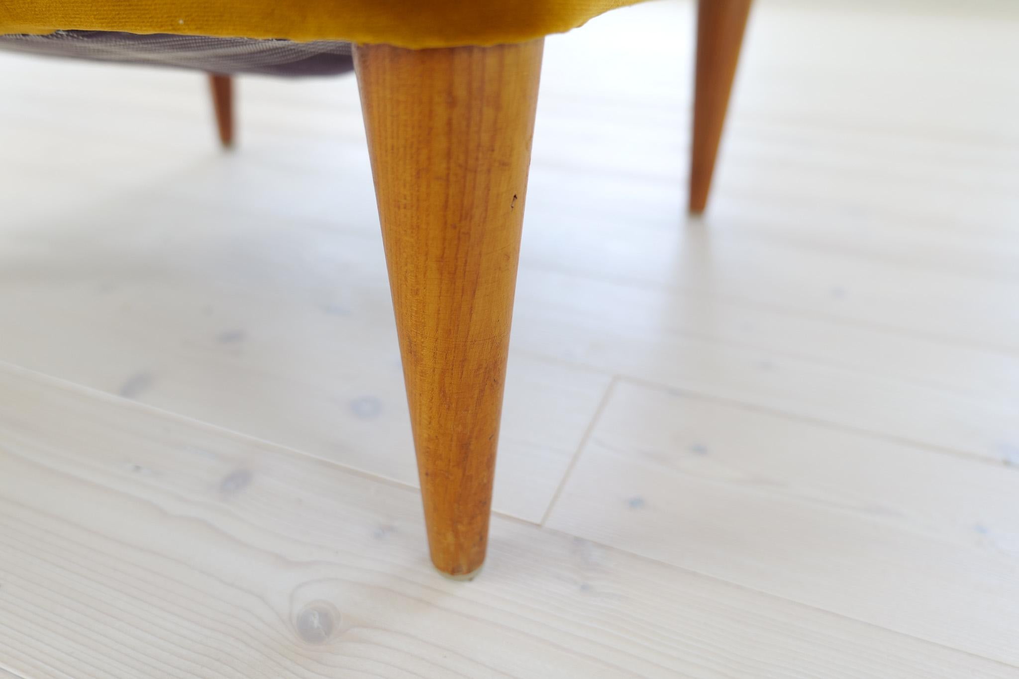 Scandinavian Modern Art Deco Lounge Chairs in Velvet Sweden 1940s For Sale 7