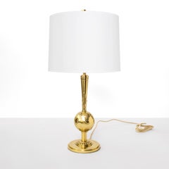 Scandinavian Modern, Art Deco Polished Bronze Lamp with Sphere