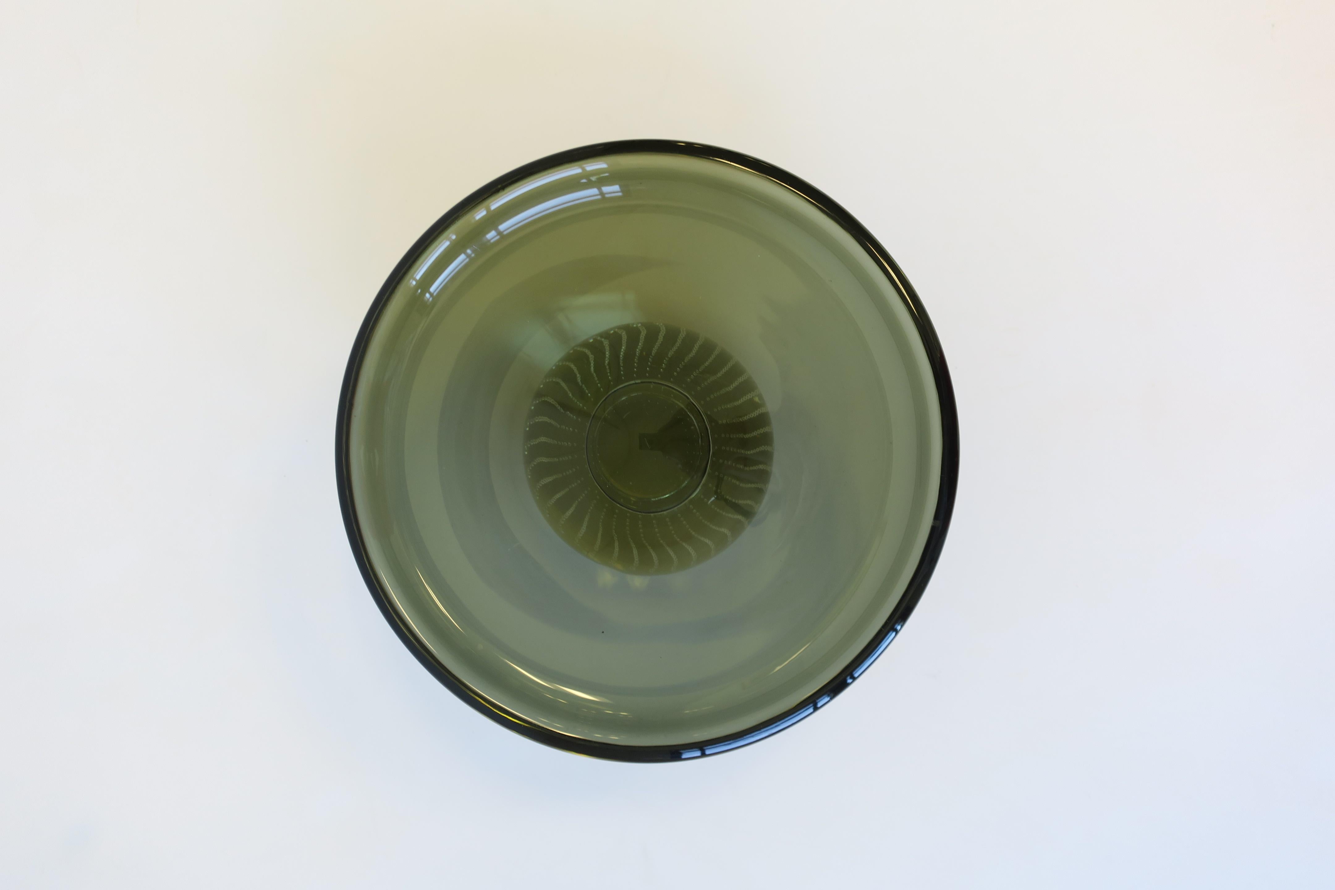 20th Century Scandinavian Modern Art Glass Tazza or Compote After Holmegaard For Sale