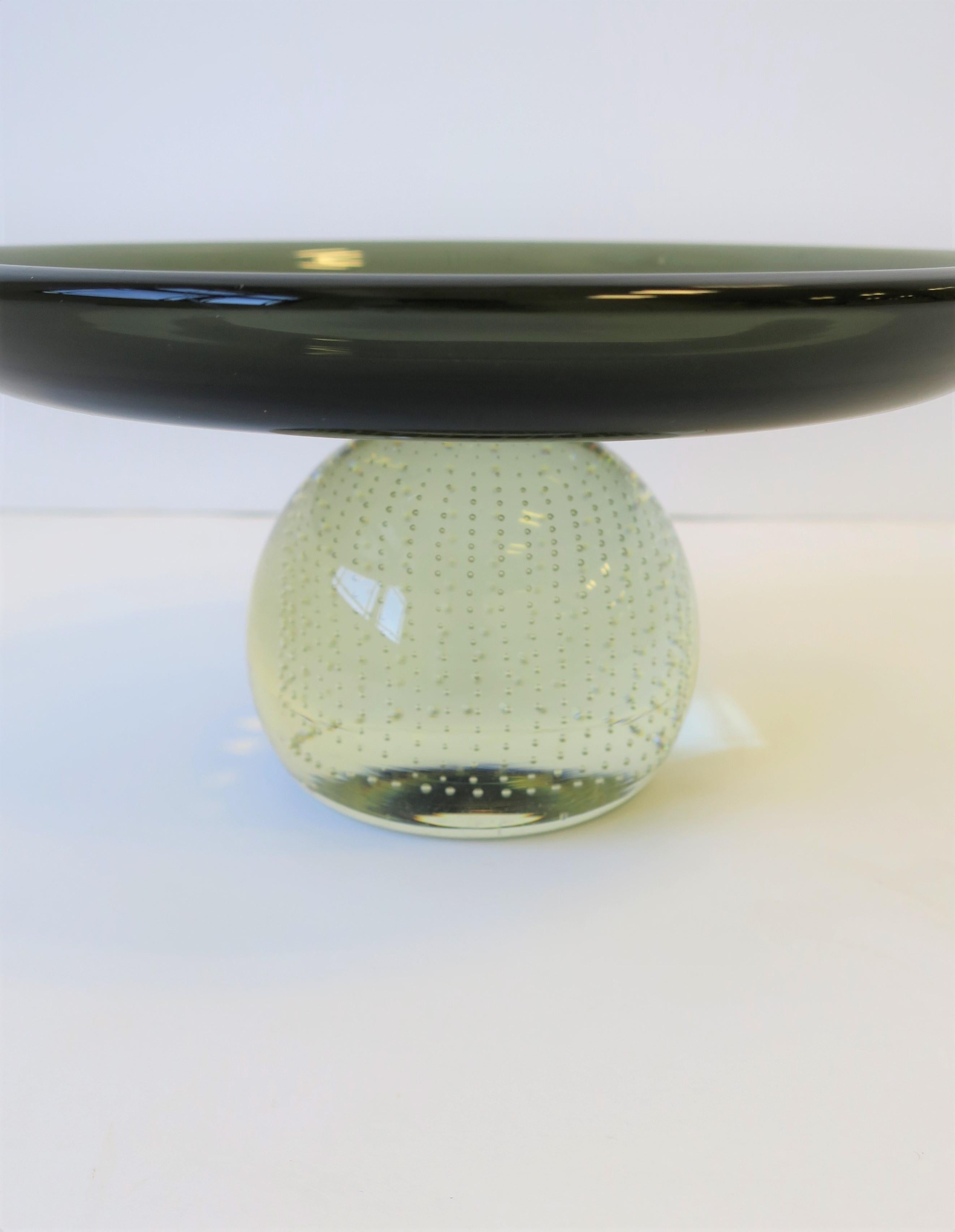 Scandinavian Modern Art Glass Tazza or Compote After Holmegaard For Sale 5