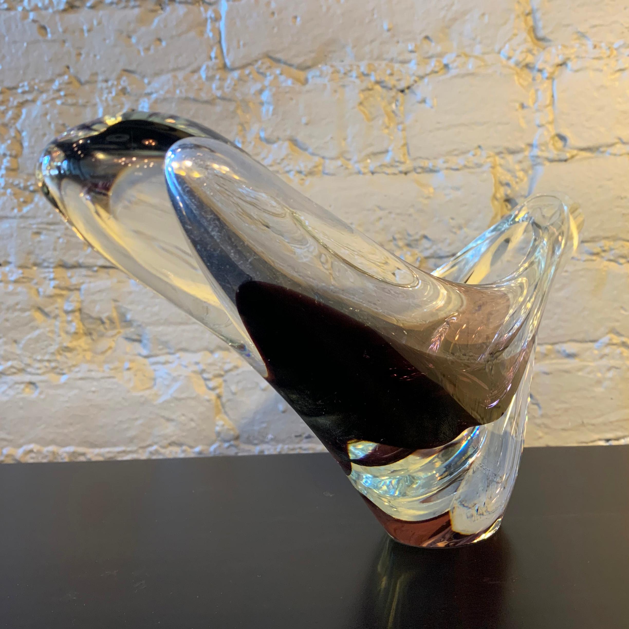 20th Century Scandinavian Modern Art Glass Vase by Paul Kedelv for Flygsfors, Sweden
