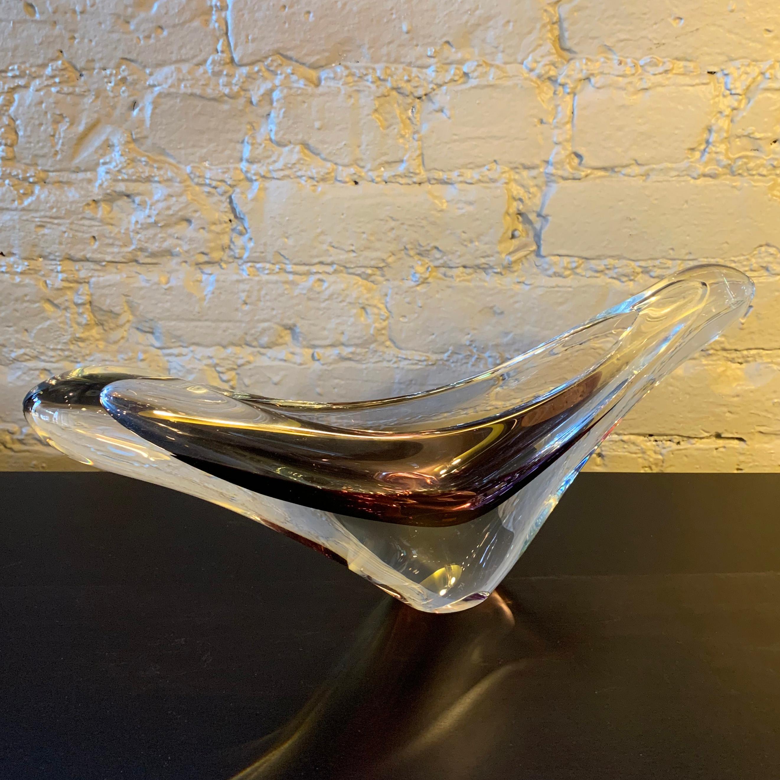 Scandinavian Modern Art Glass Vase by Paul Kedelv for Flygsfors, Sweden 1