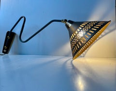 Scandinavian Modern Articulated Wall Lamp in Brass, 1960s