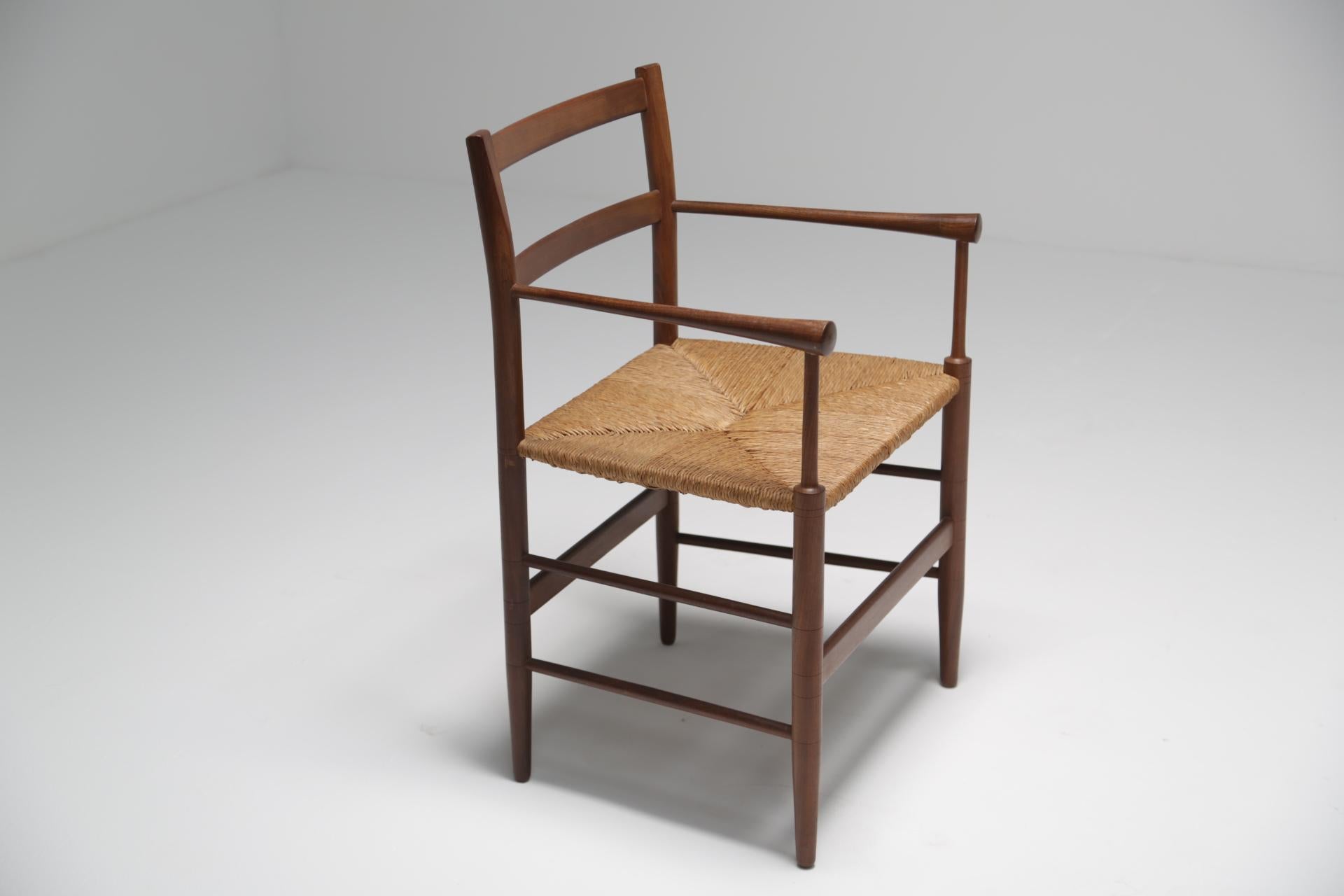 Mid-20th Century Scandinavian modern arts and crafts Sussex style teak armchair. For Sale