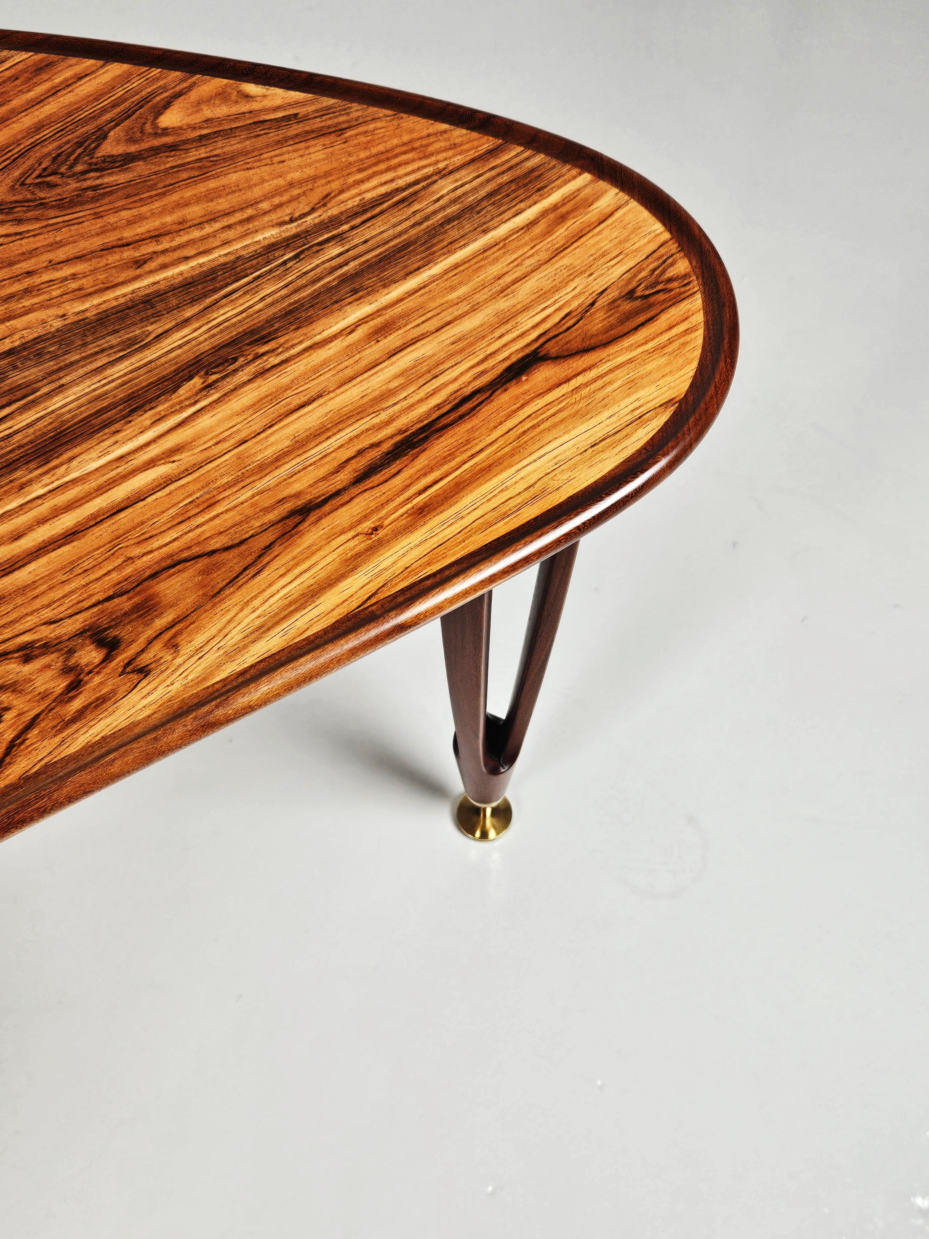 20th Century Scandinavian modern asymmetric rosewood sofa table, BC Møbler, Denmark, 1960's For Sale