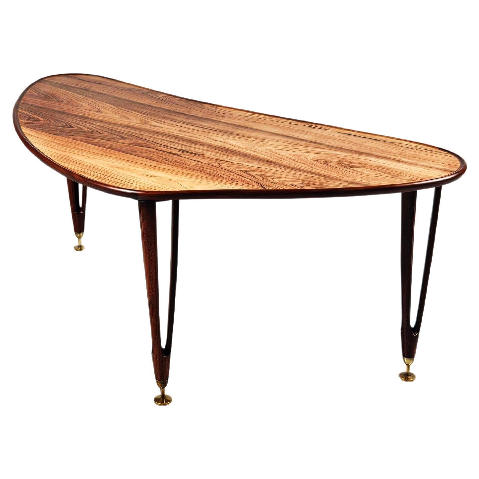 Table de canapé asymétrique moderne scandinave en bois de rose, BC Møbler, Danemark, années 1960 en vente