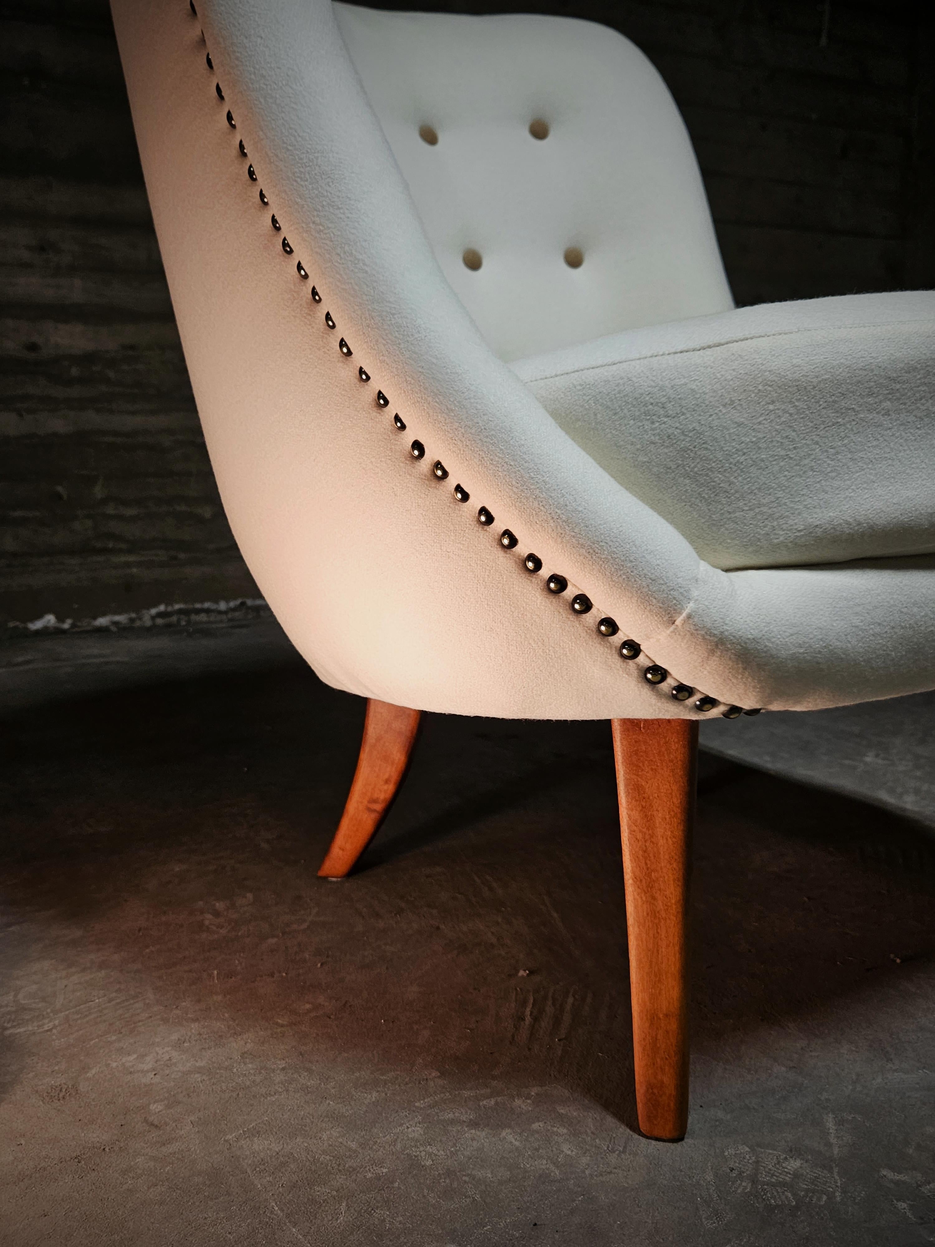 Swedish Scandinavian modern asymmetrical lounge chair by Arne Norell, Sweden, 1950s For Sale