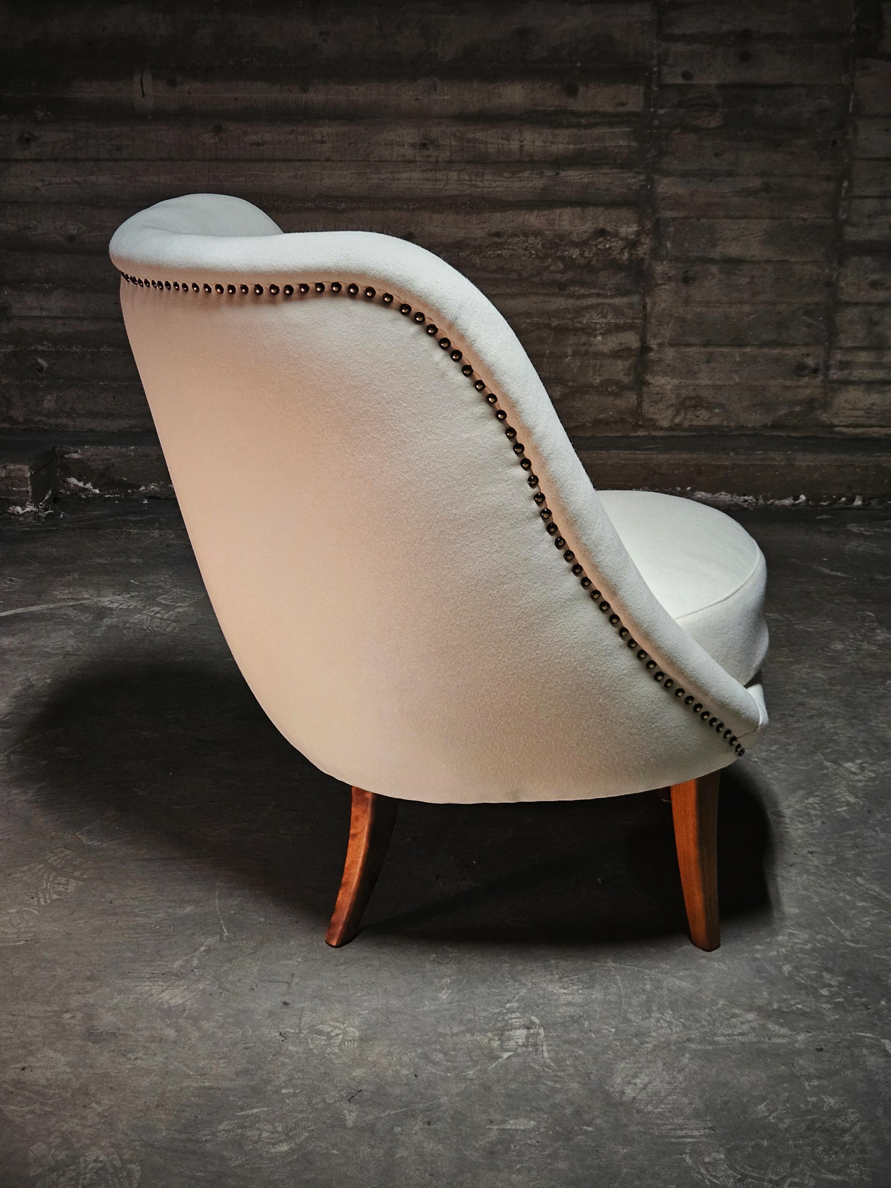 20th Century Scandinavian modern asymmetrical lounge chair by Arne Norell, Sweden, 1950s For Sale