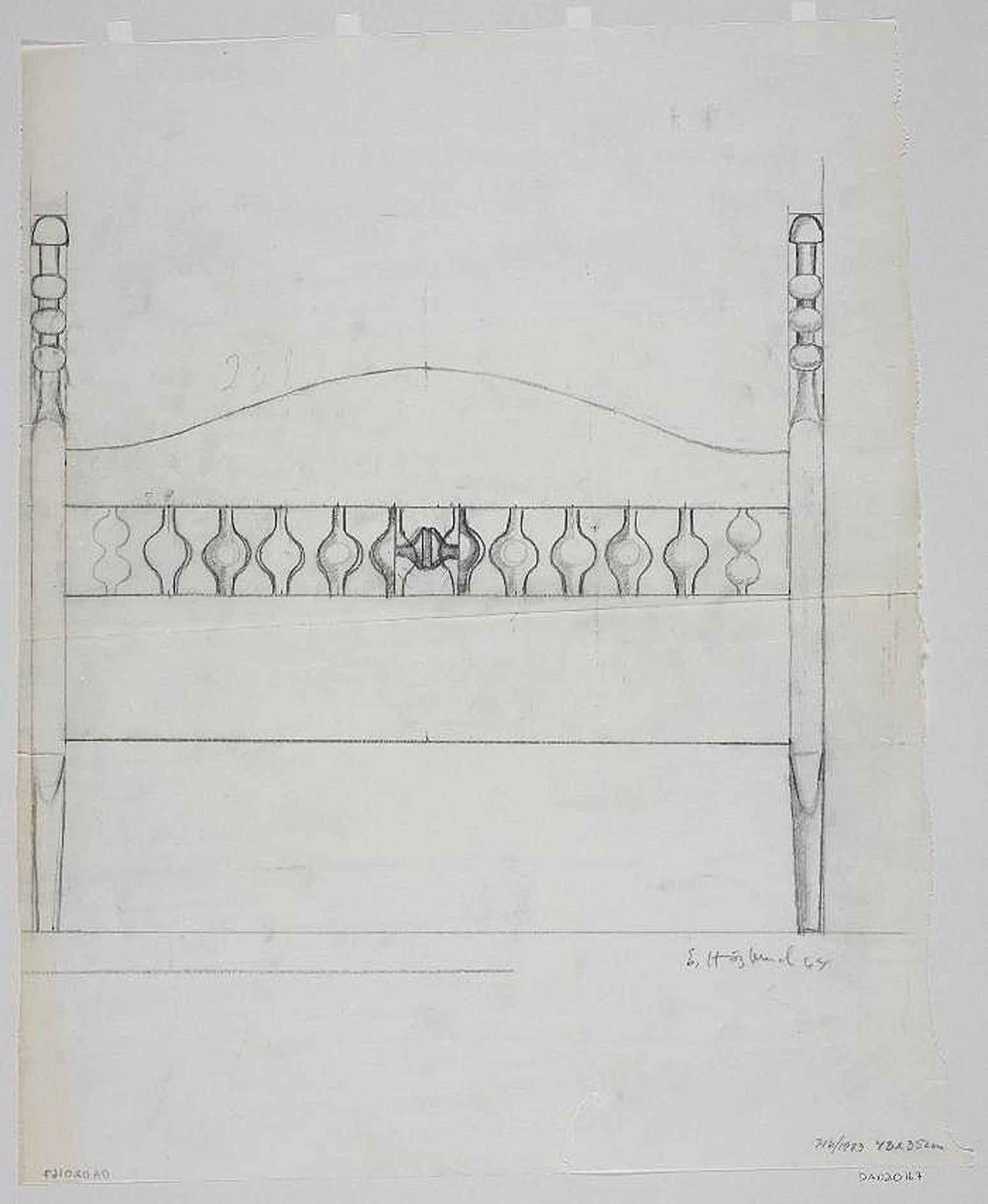 Skandinavisches modernes Bett von Erik Hoglund aus massiver Kiefer für Boda trä (Skandinavische Moderne) im Angebot