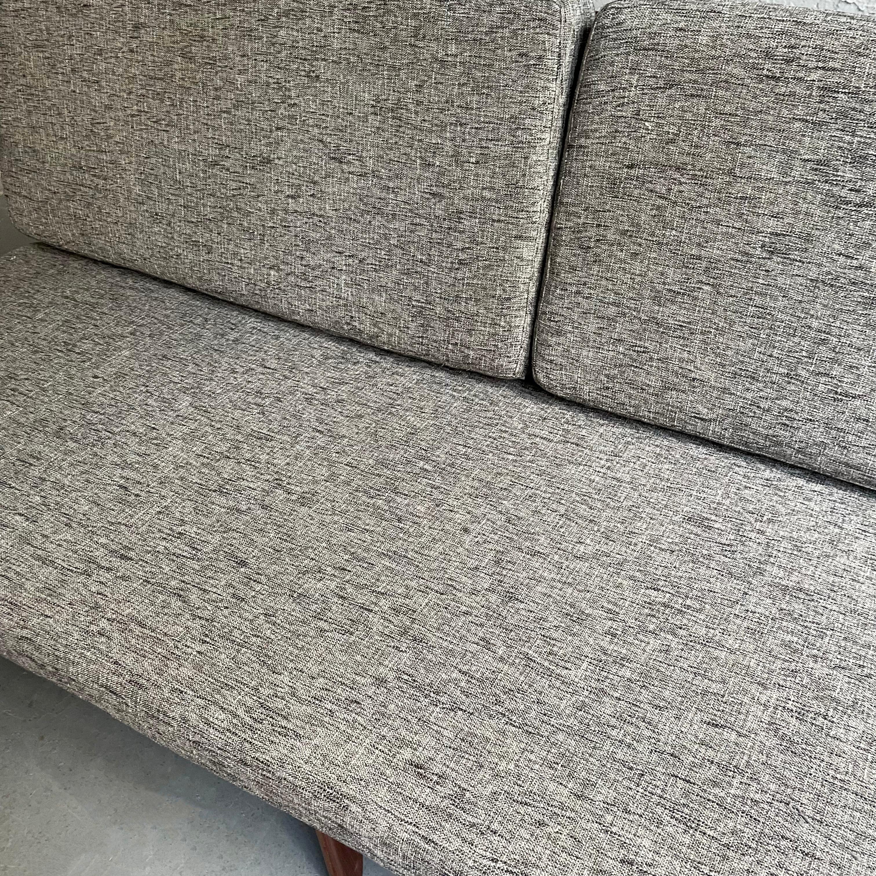 Scandinavian Modern Beech Frame Upholstered Sofa For Sale 3
