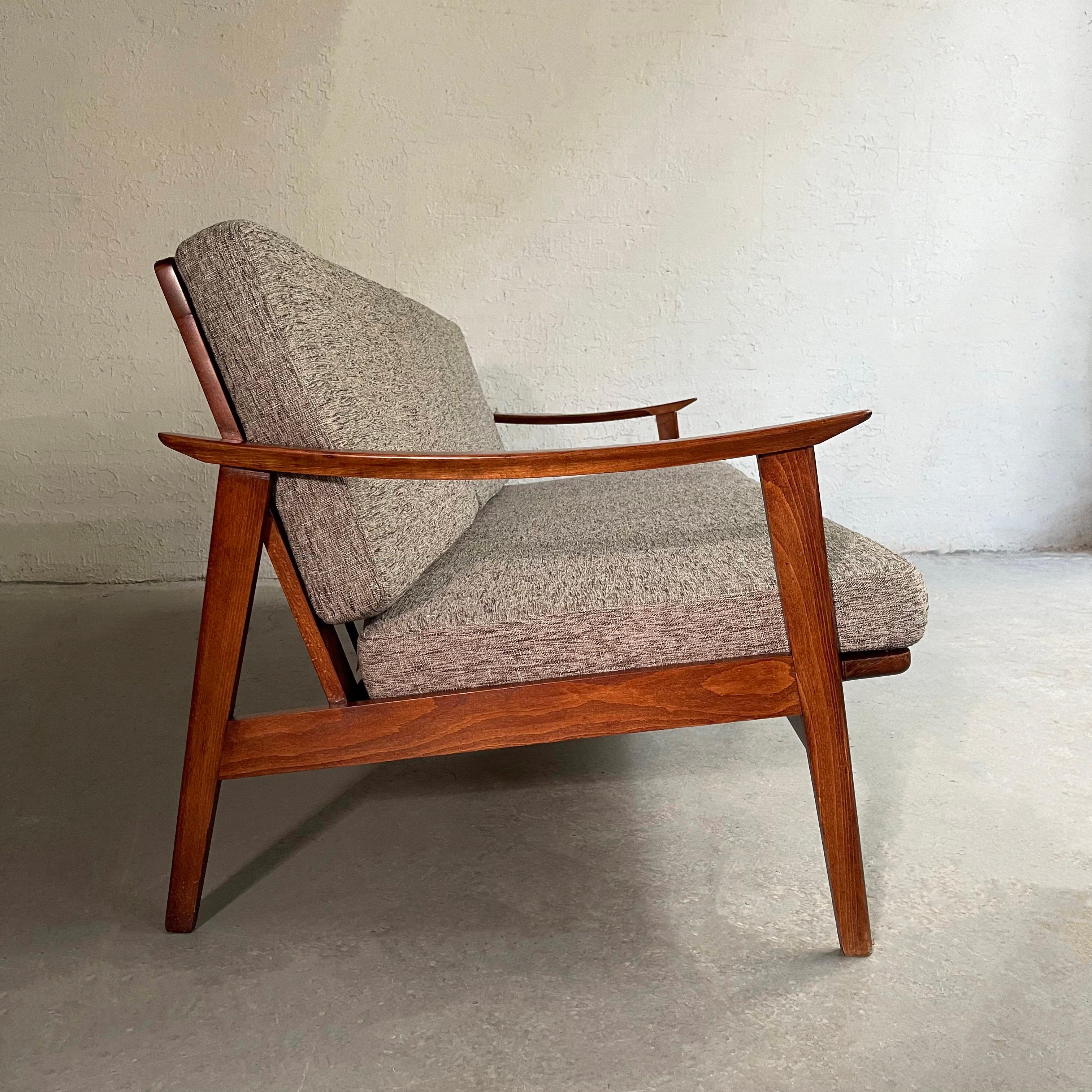 Macedonian Scandinavian Modern Beech Frame Upholstered Sofa For Sale