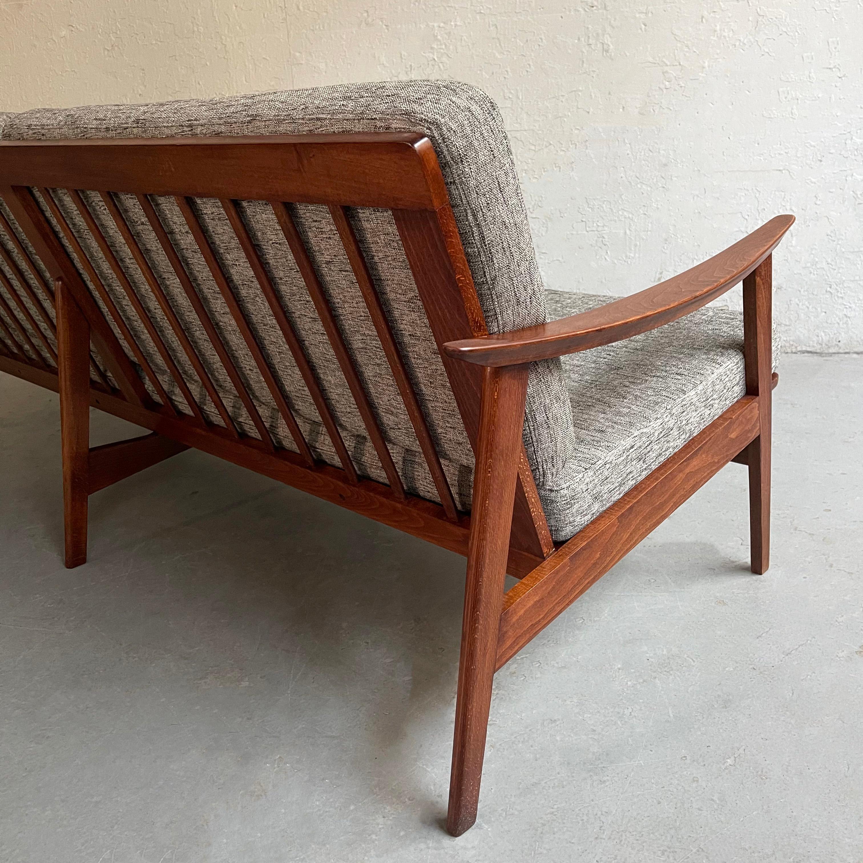 Fabric Scandinavian Modern Beech Frame Upholstered Sofa For Sale
