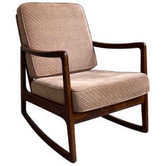 Scandinavian Modern Beech Rocking Chair by Ole Wanscher, France & Daverkosen