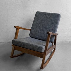 Scandinavian Modern Beech Upholstered Rocking Chair