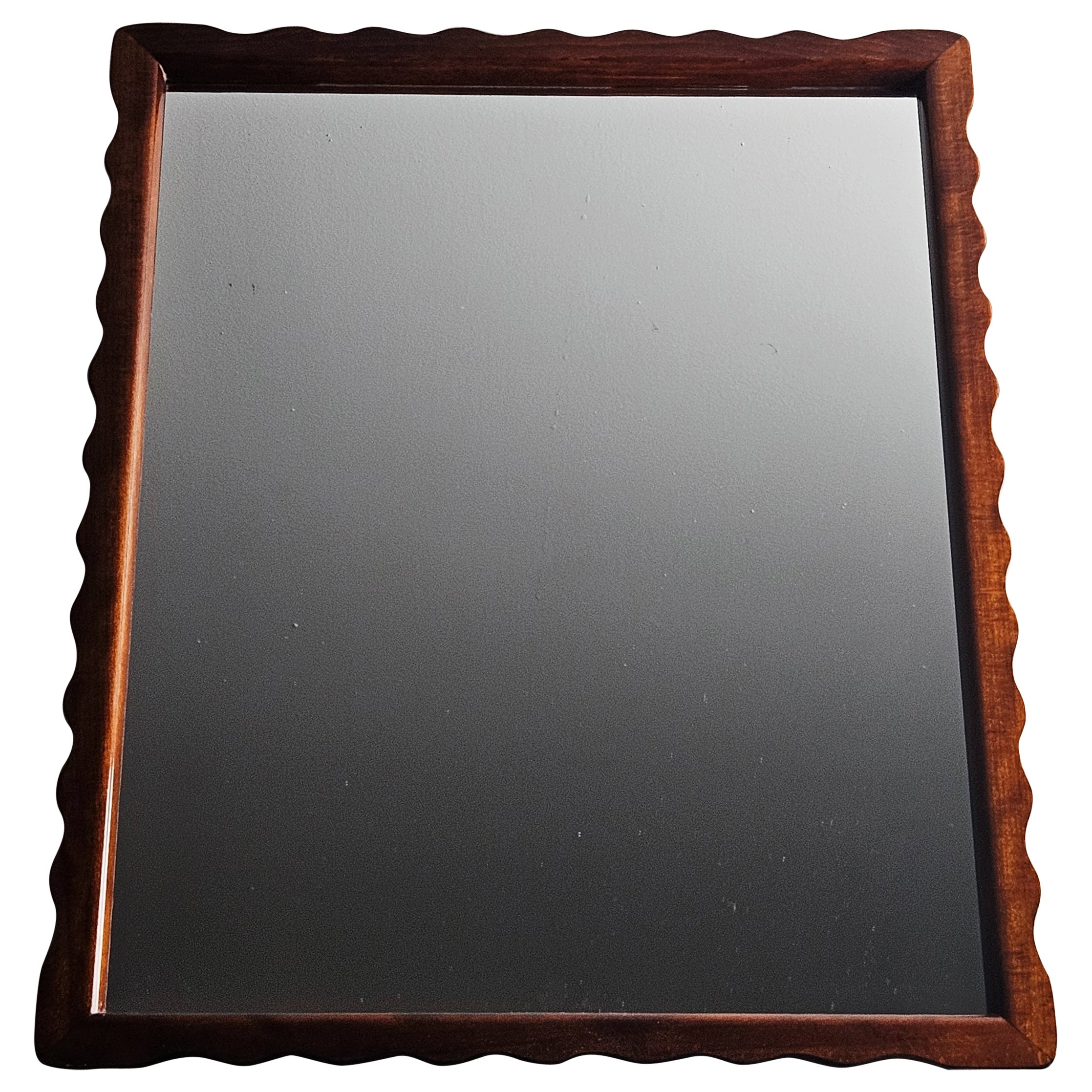 Scandinavian modern beech wall mirror, anonymous, Sweden, 1940s
