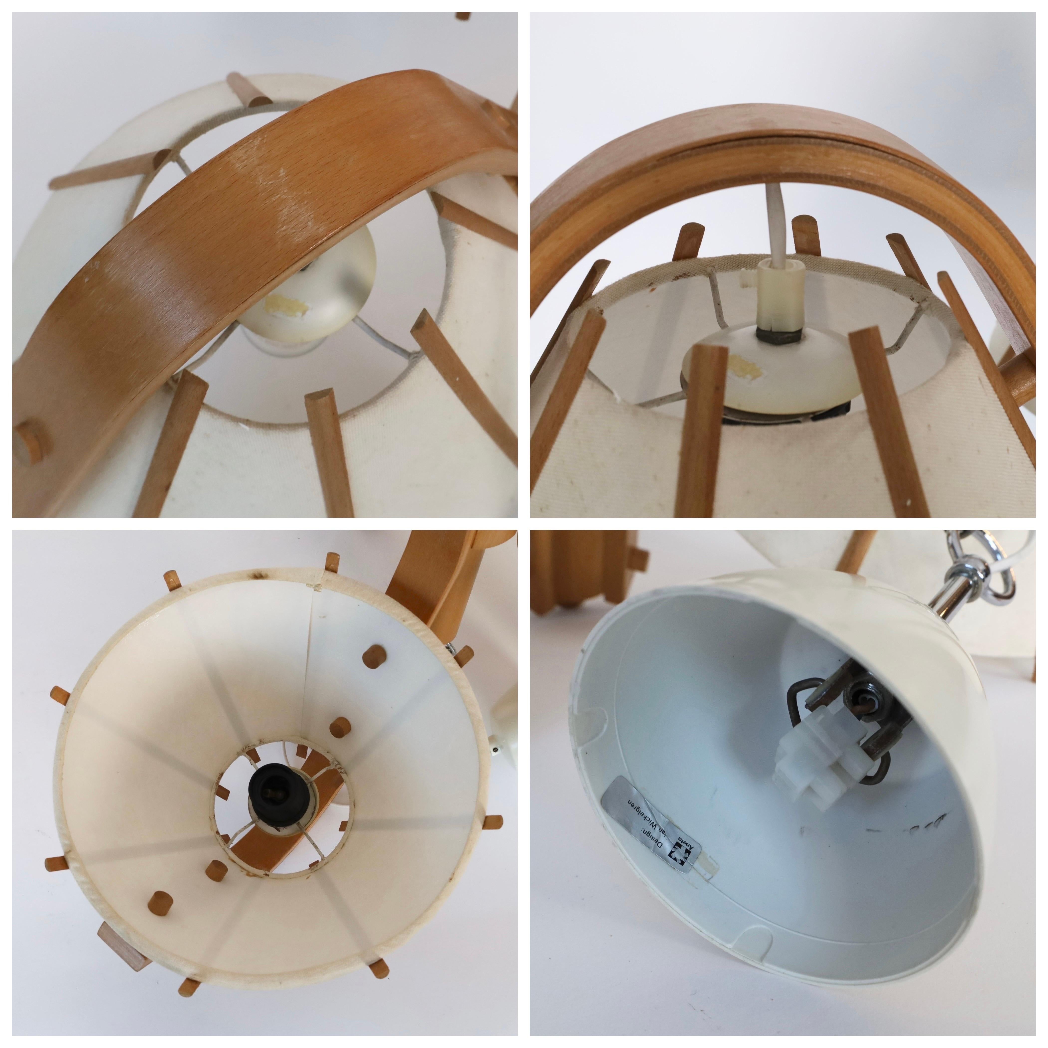 Scandinavian Modern Beech wood Chandelier by Jan Wickelgren, 1970s, Sweden For Sale 6