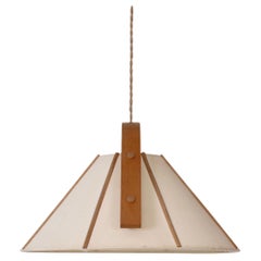 Scandinavian Modern Beech wood pendant light by Jan Wickelgren, 1970s, Sweden