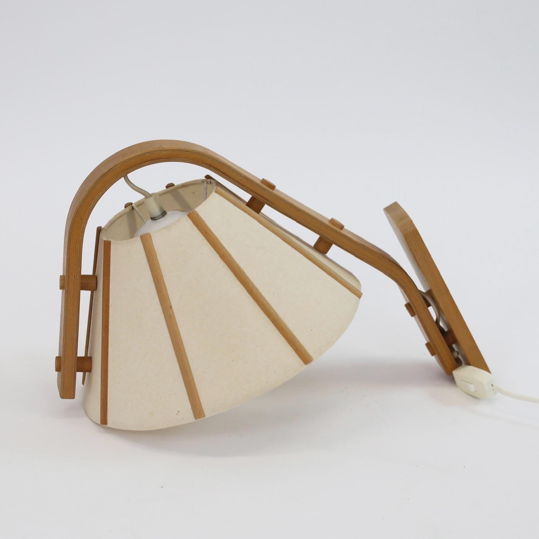 Scandinavian Modern Beech wood wall lamps by Jan Wickelgren, 1970s, Sweden 5