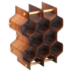 Retro Scandinavian Modern Beehive wine rack, 1950's