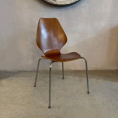 Scandinavian Modern Bentwood And Chrome Side Chair