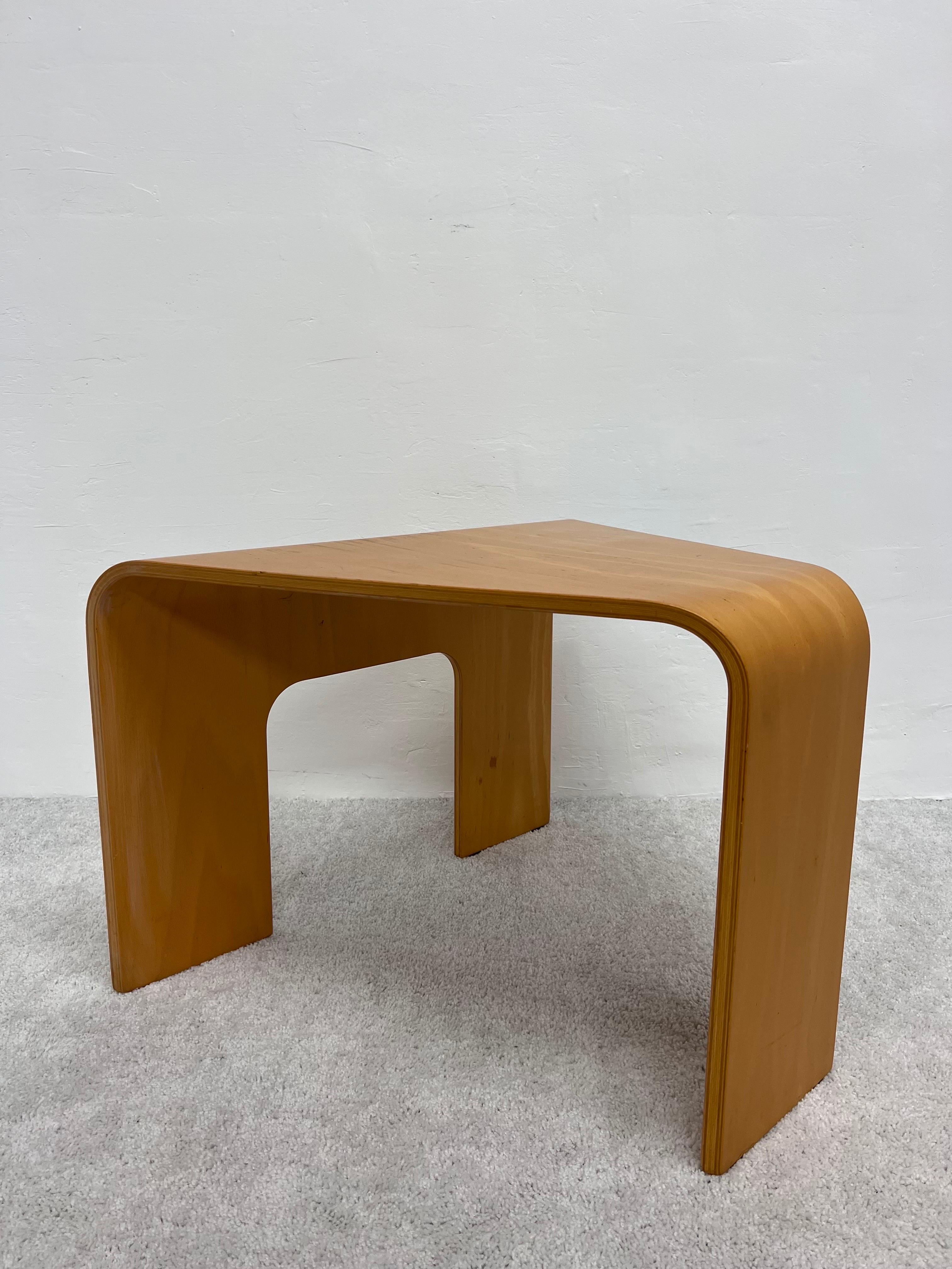Scandinavian Modern Bentwood Oak Side or Corner Table by Ekorness 3