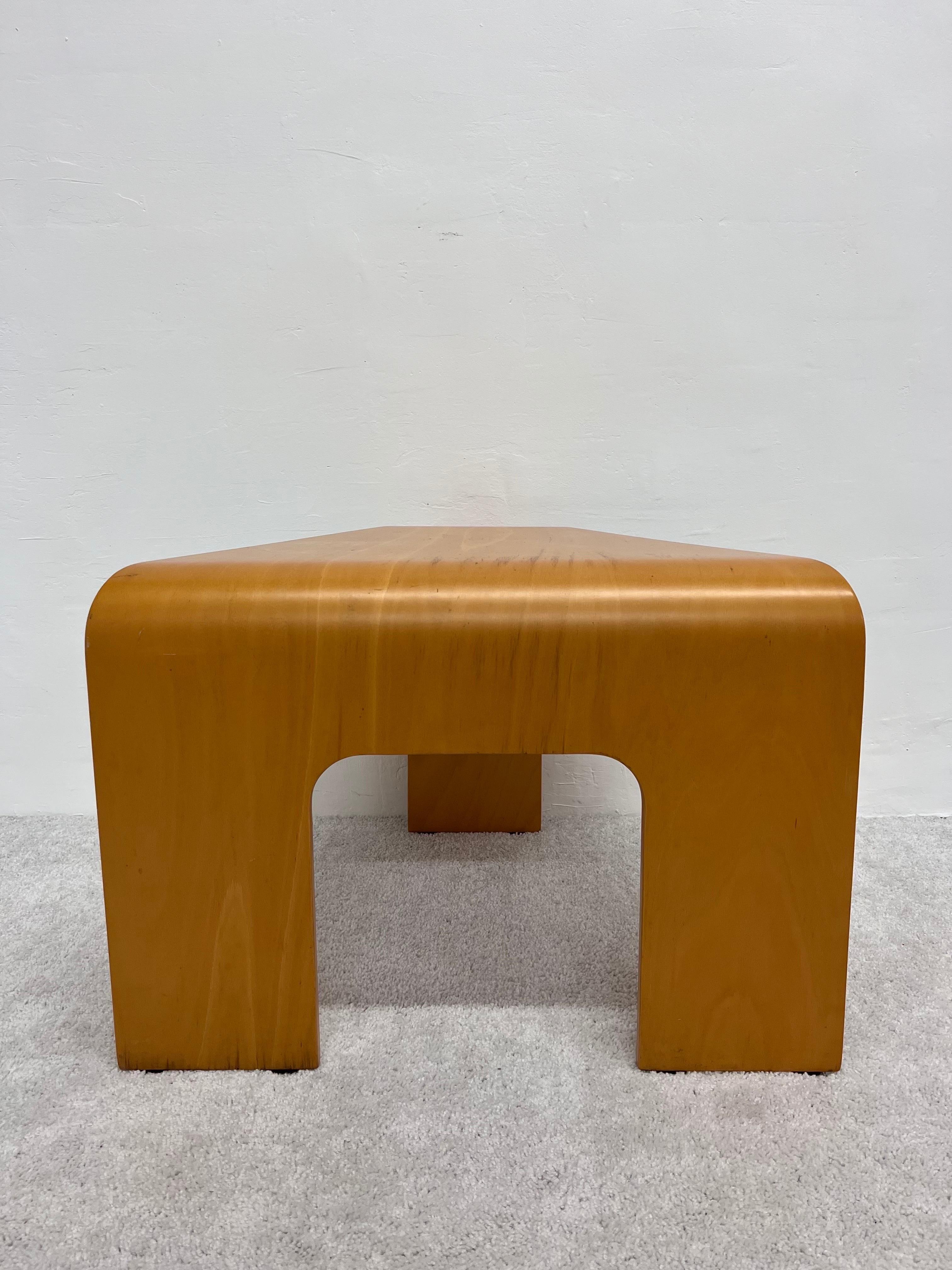 Contemporary Scandinavian Modern Bentwood Oak Side or Corner Table by Ekorness