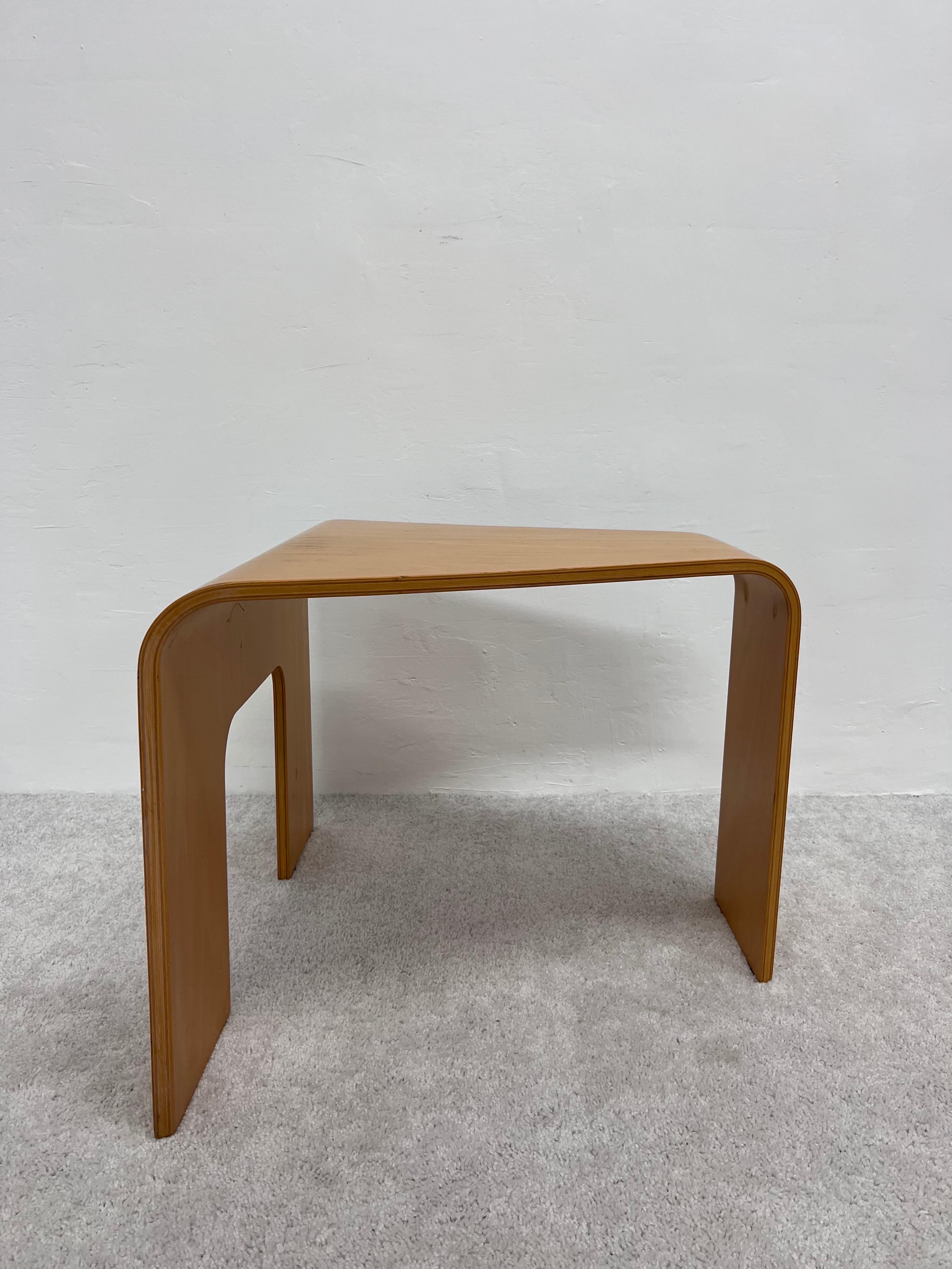 Scandinavian Modern Bentwood Oak Side or Corner Table by Ekorness 2