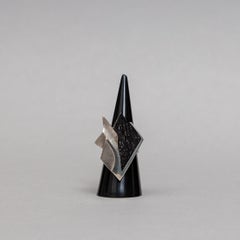 Scandinavian Modern Bernd Jarnusch Ring in Silver with Ebony Inlay