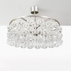 Lustre moderne scandinave Bhaco en cristal au plomb de Jonas Hilde, Norvège, 1965
