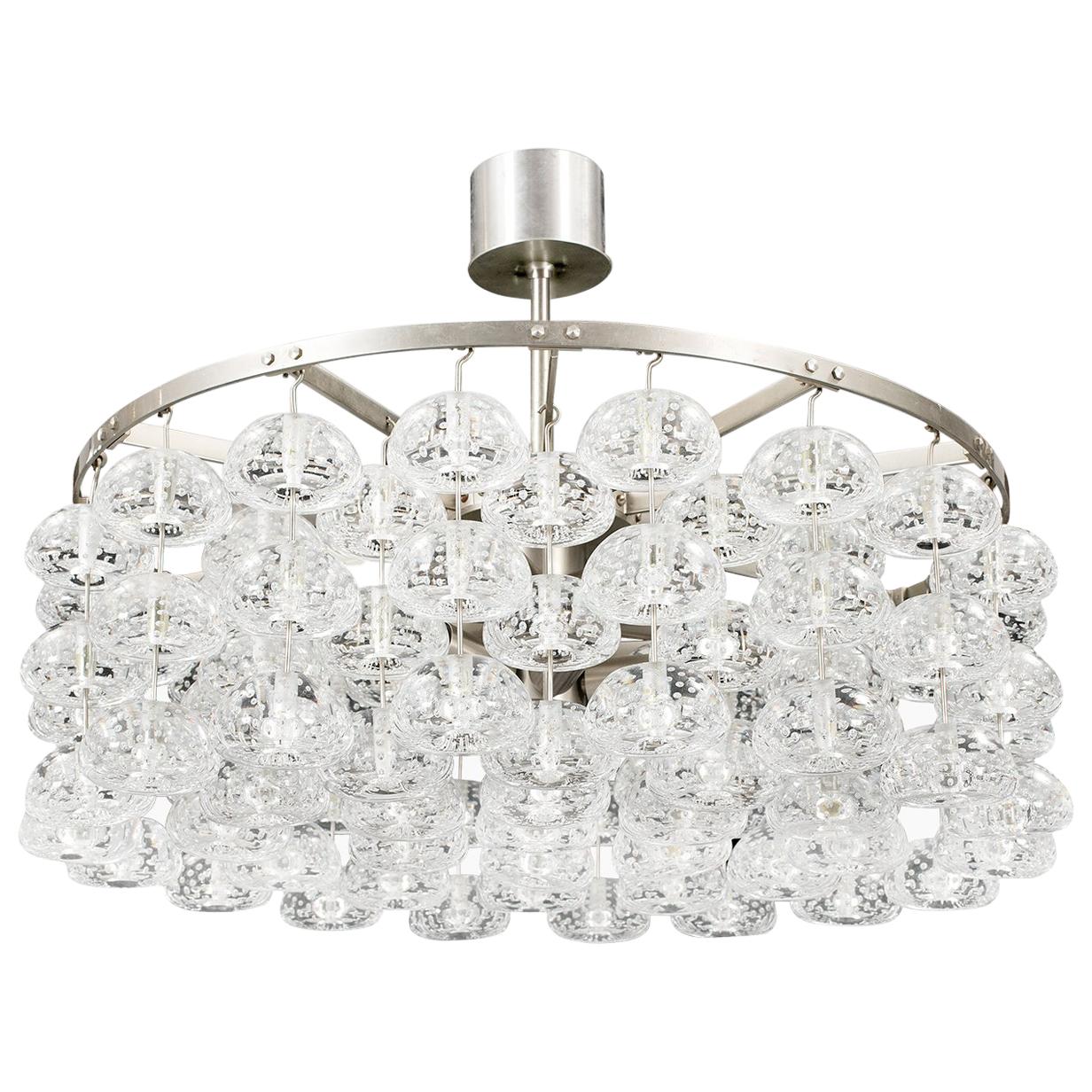 Scandinavian Modern "Bhaco" Lead Crystal Chandelier by Jonas Hilde, Norway 1965