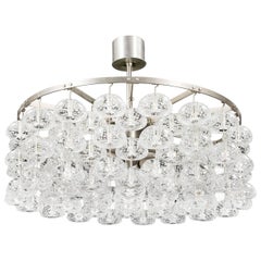 Vintage Scandinavian Modern "Bhaco" Lead Crystal Chandelier by Jonas Hilde, Norway 1965