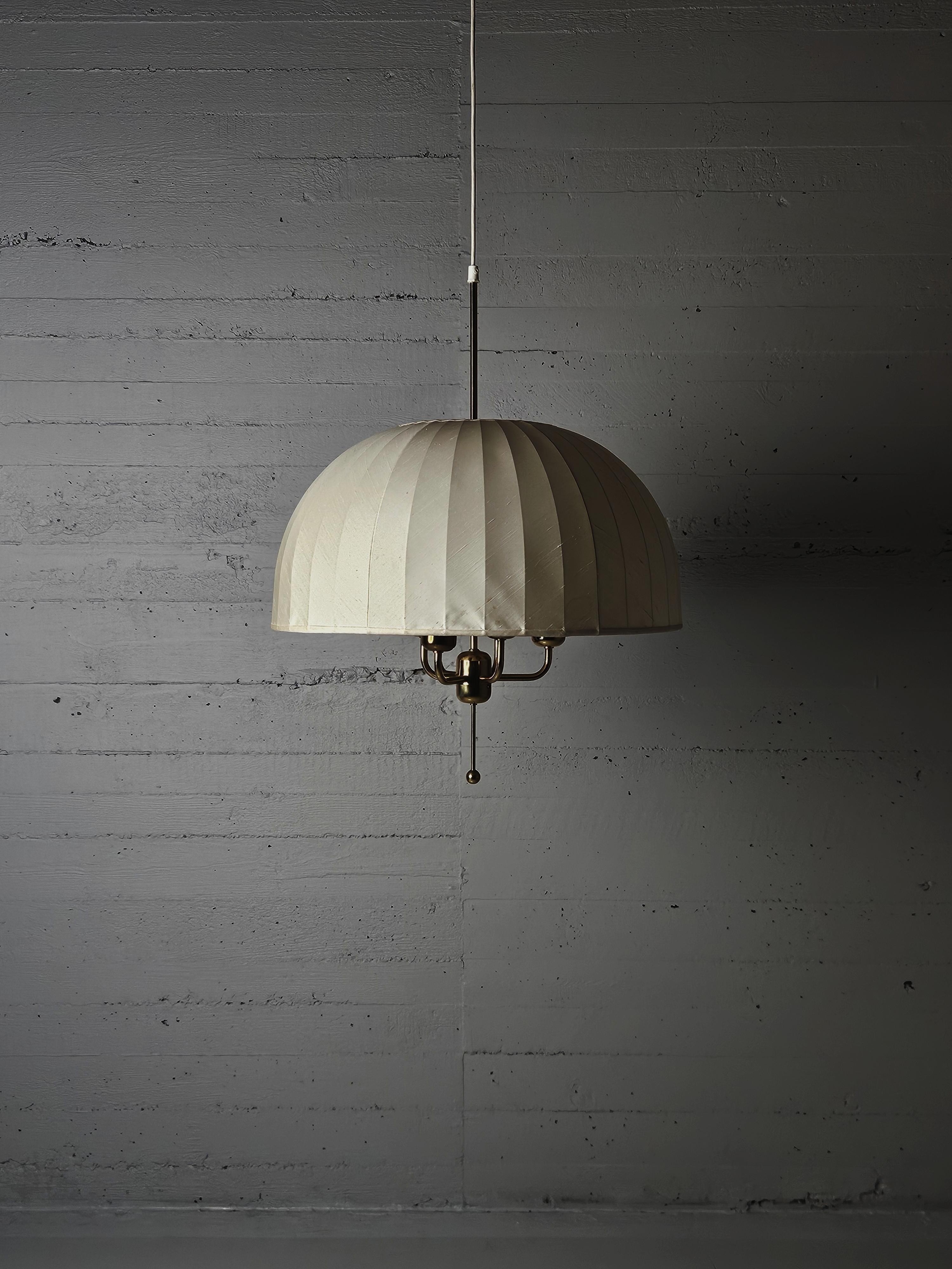 Fabric Scandinavian modern big pendant 'Carolin' by Hans-Agne Jakobsson, Sweden, 1960s For Sale