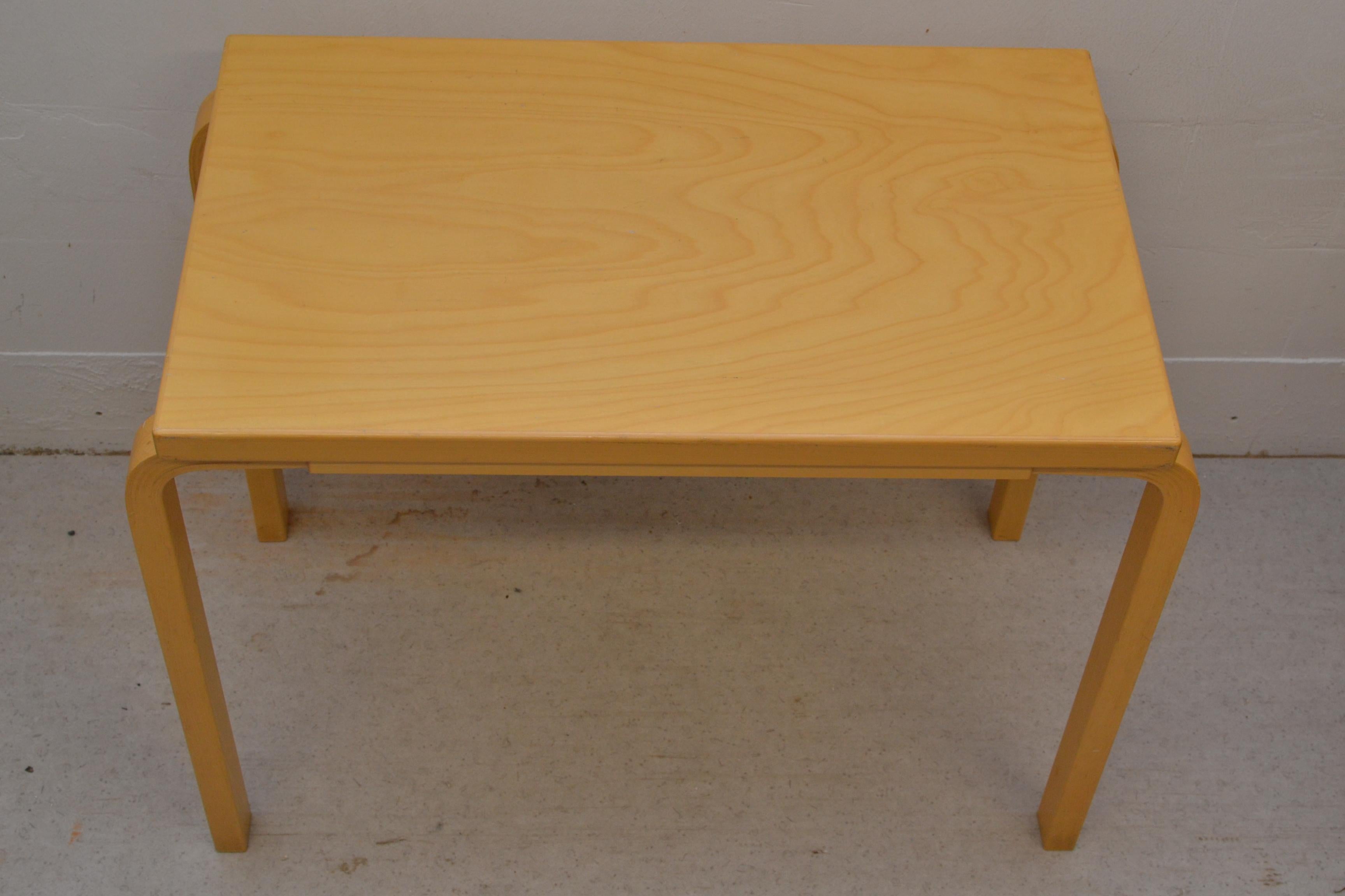 Contemporary Scandinavian Modern Birch Side Table by Alvar Aalto, 2002 for Artek Finland For Sale