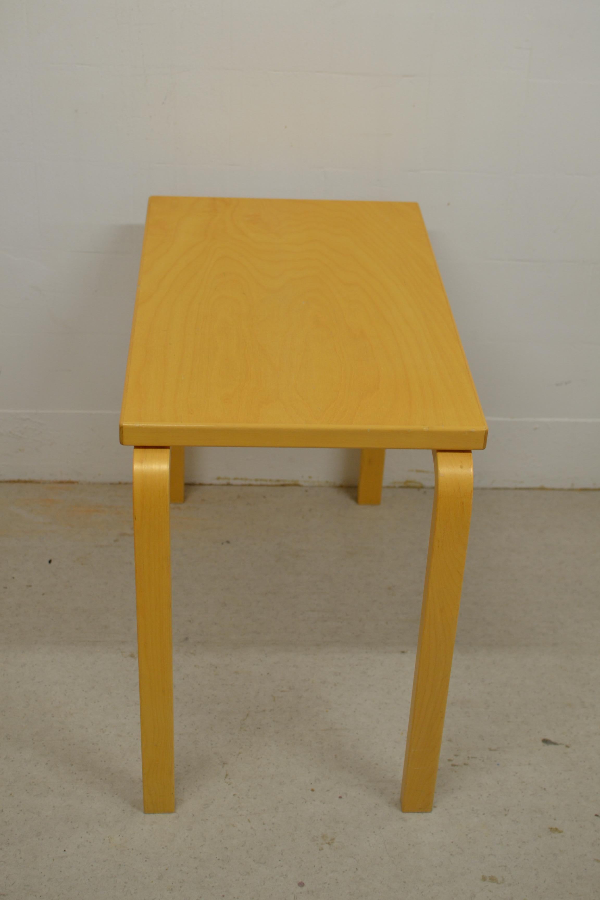 Scandinavian Modern Birch Side Table by Alvar Aalto, 2002 for Artek Finland For Sale 3