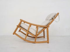 Scandinavian Modern Birch Spindle Rocking Lounge Chair, 1960's