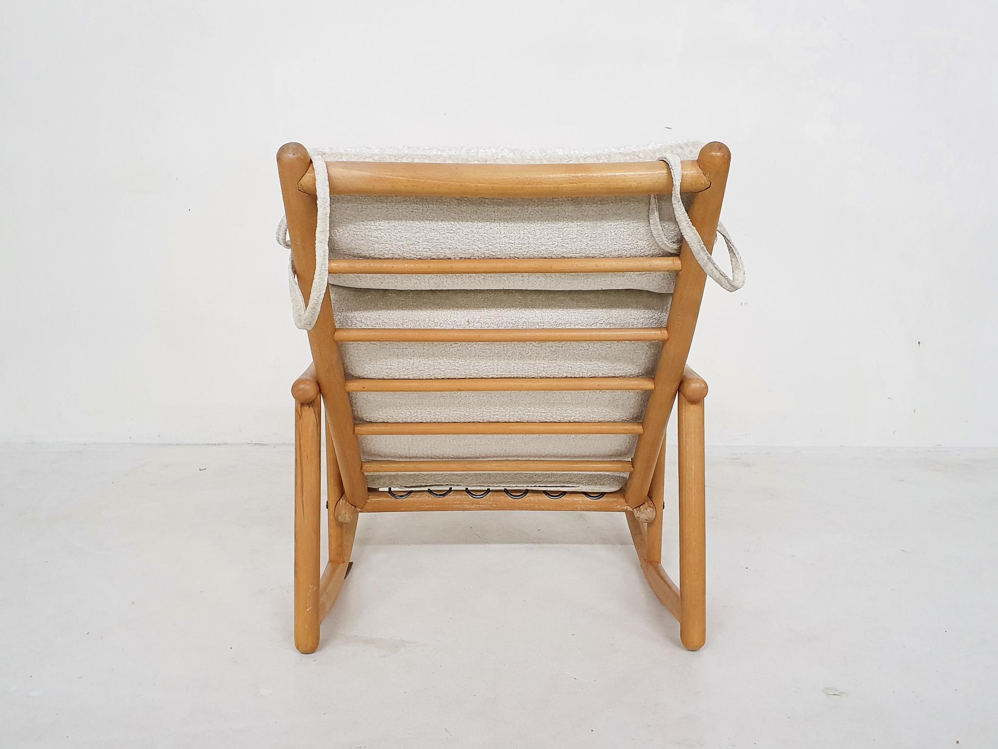 Scandinavian Modern Birch Spindle Rocking Lounge Chair, 1960's For Sale 1