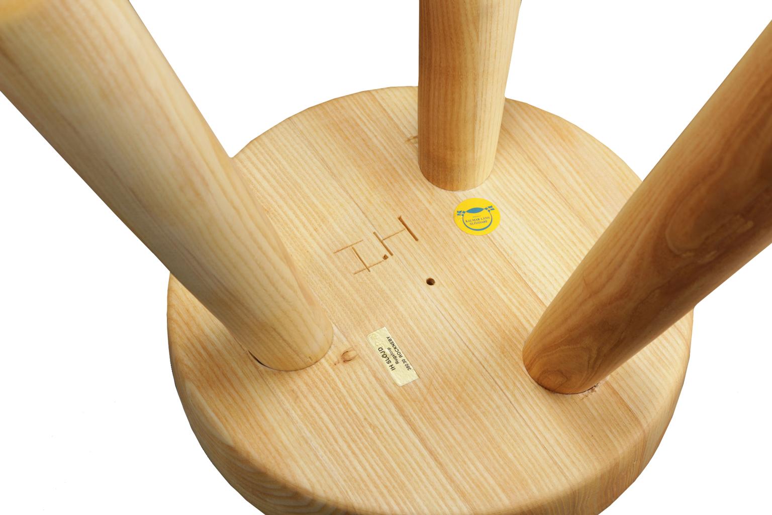 Scandinavian Modern birch stool by Ingvar Hildingsson. Signed IH and produced by Ingvar Hildingsson, Rockneby, Kalmar Län, Sweden. In mint condition.