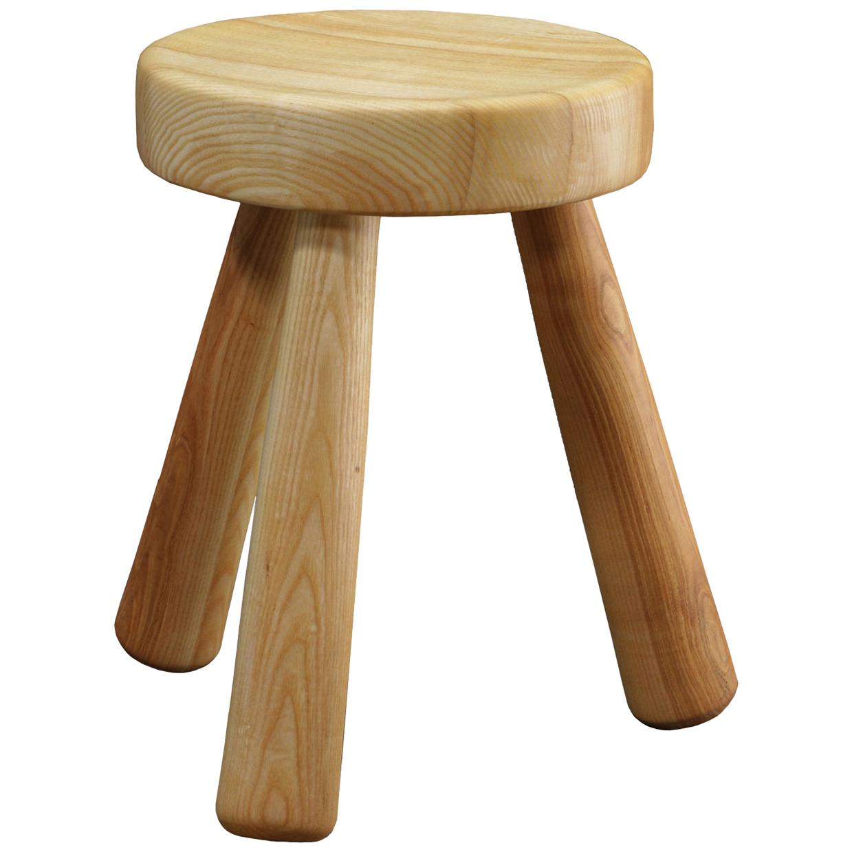 Scandinavian Modern Birch Stool Signed by Ingvar Hildingsson, 'IH'