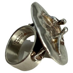 Scandinavian Modern, Anello in argento di Bjorn Weckstrom, per Lapponia, Finlandia, 1969