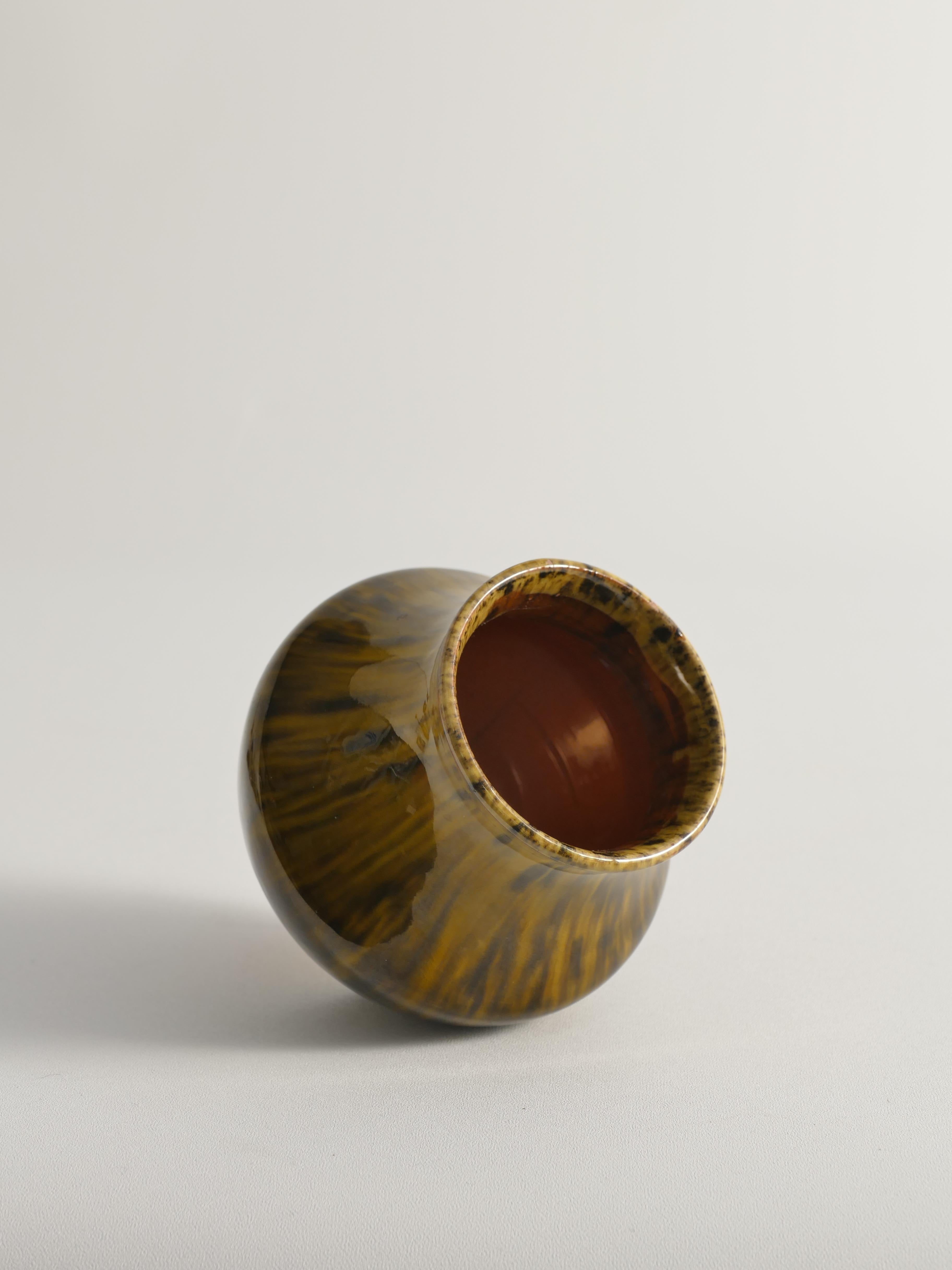 Vaso moderno scandinavo in ceramica smaltata nera e Oliver, Nittsjö Keramik, anni '60 in vendita 4