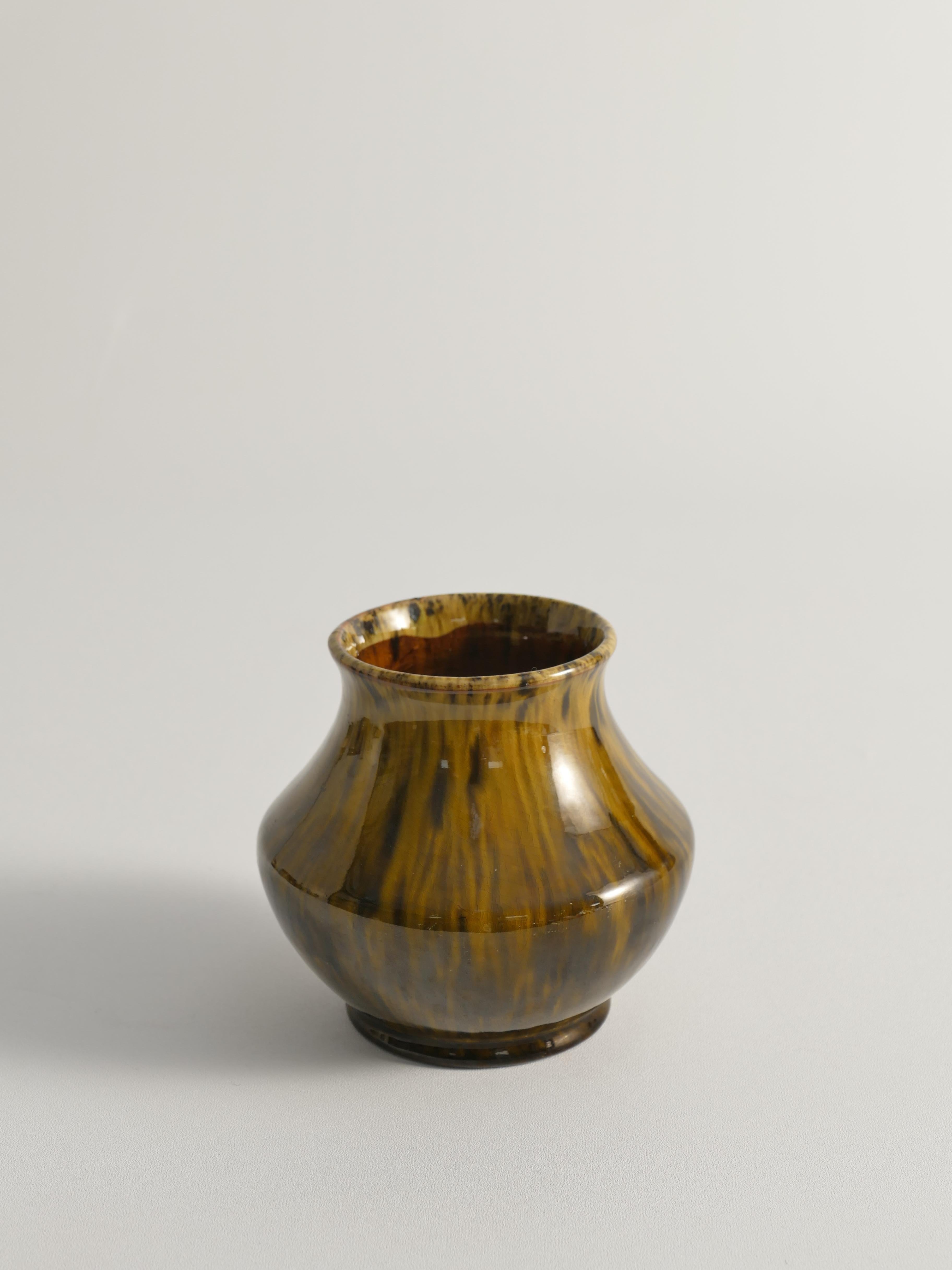 Vaso moderno scandinavo in ceramica smaltata nera e Oliver, Nittsjö Keramik, anni '60 in vendita 5