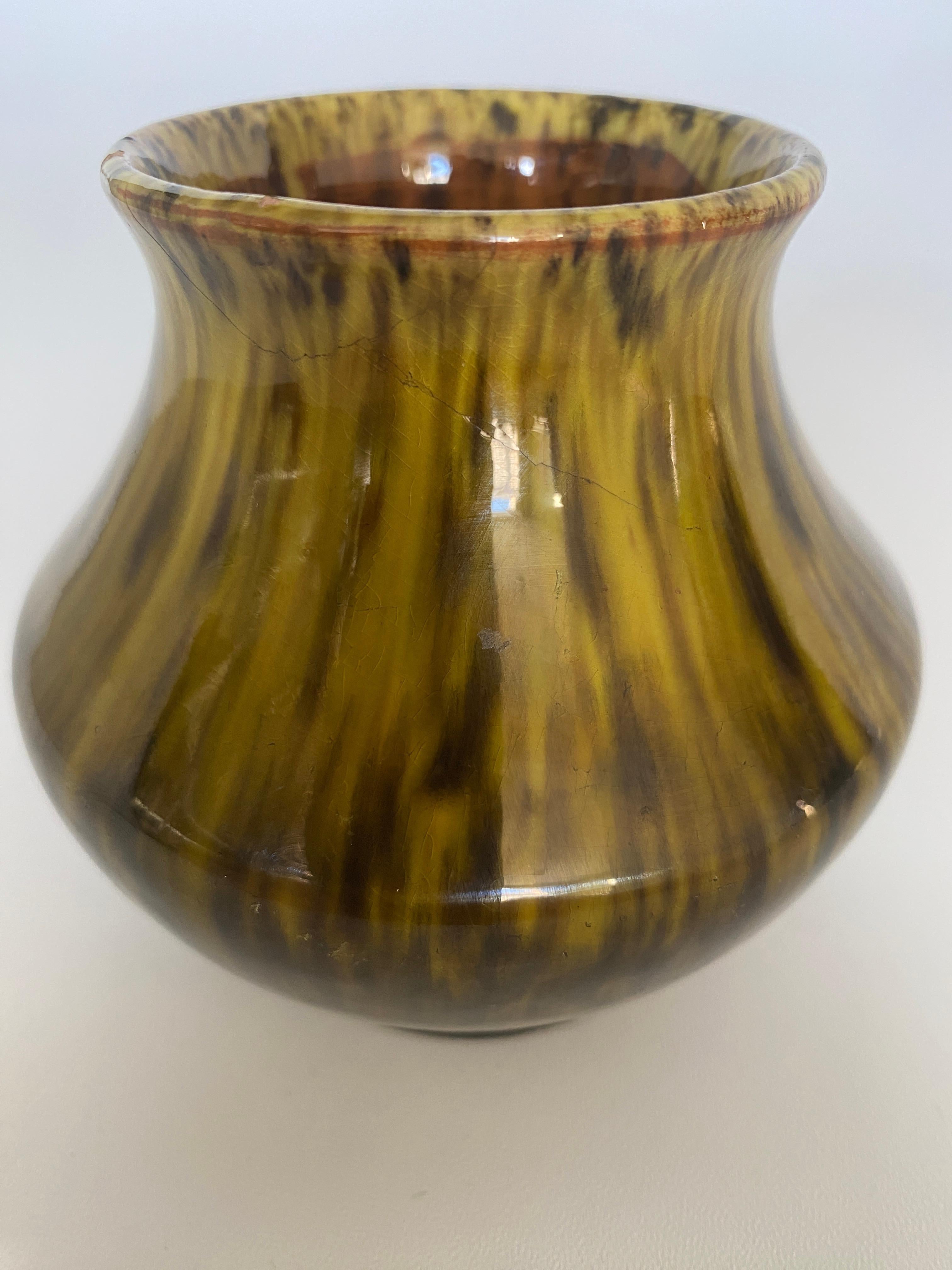 Vaso moderno scandinavo in ceramica smaltata nera e Oliver, Nittsjö Keramik, anni '60 in vendita 6