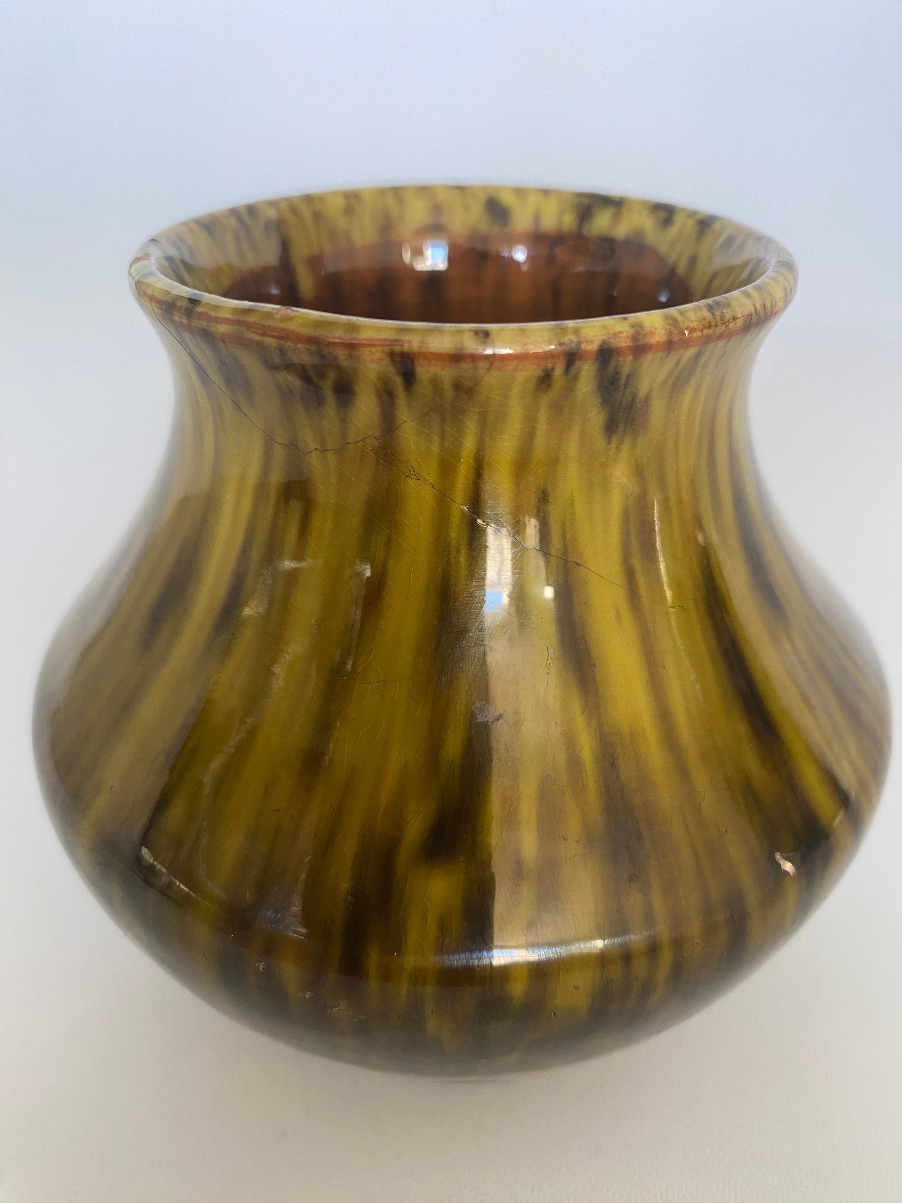 Vaso moderno scandinavo in ceramica smaltata nera e Oliver, Nittsjö Keramik, anni '60 in vendita 7