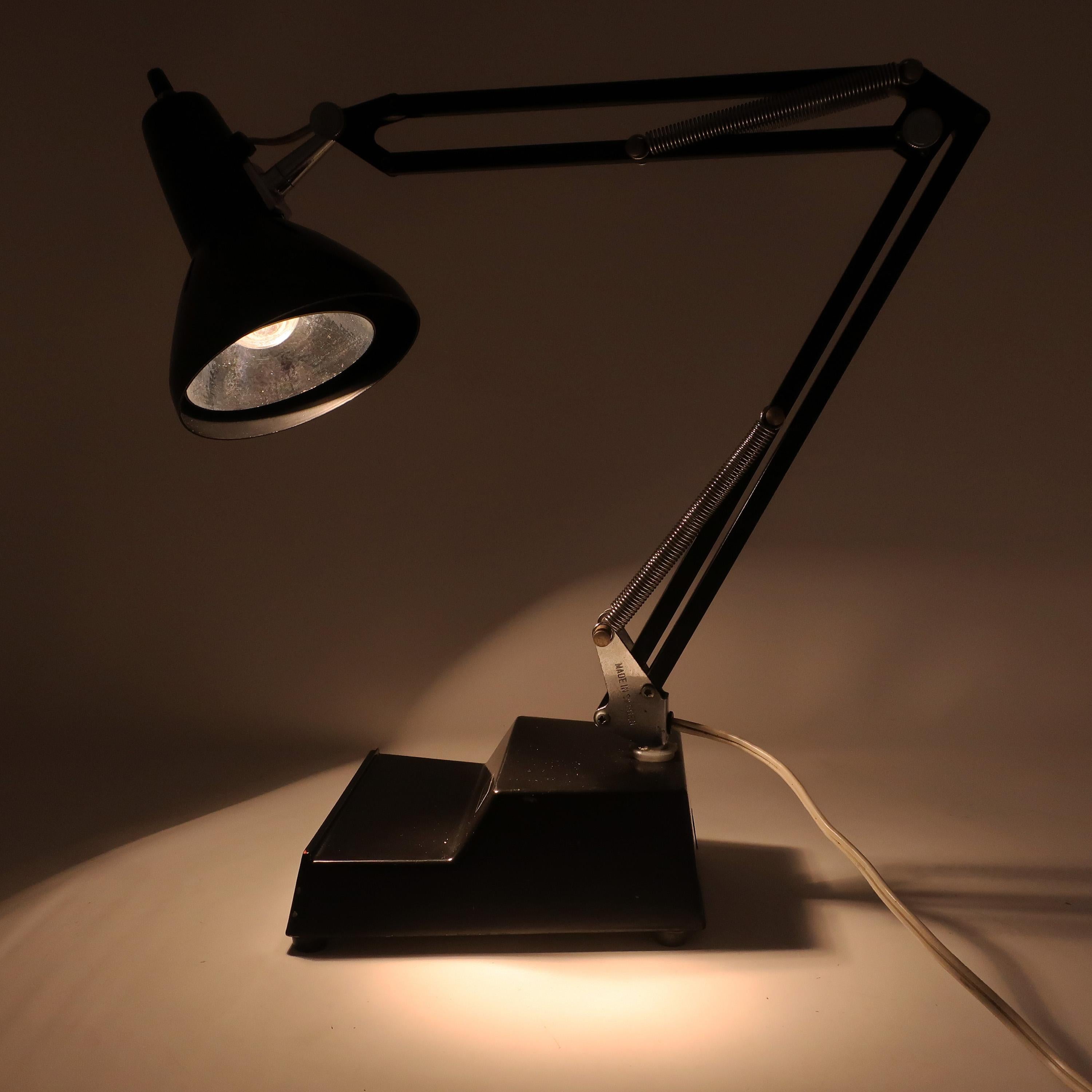 Mid-Century Modern Scandinavian Modern Black Articulating Desk Lamp by Ledu