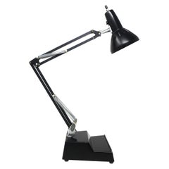 Vintage Scandinavian Modern Black Articulating Desk Lamp by Ledu